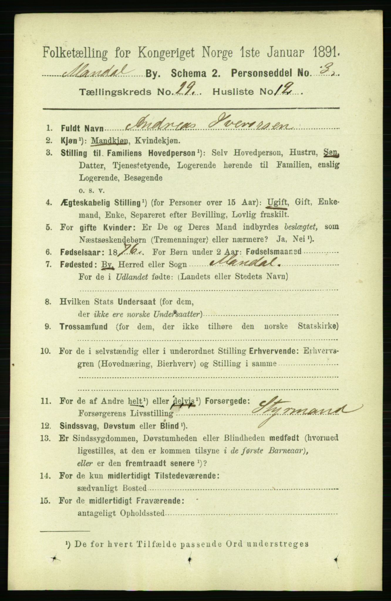 RA, 1891 census for 1002 Mandal, 1891, p. 5170