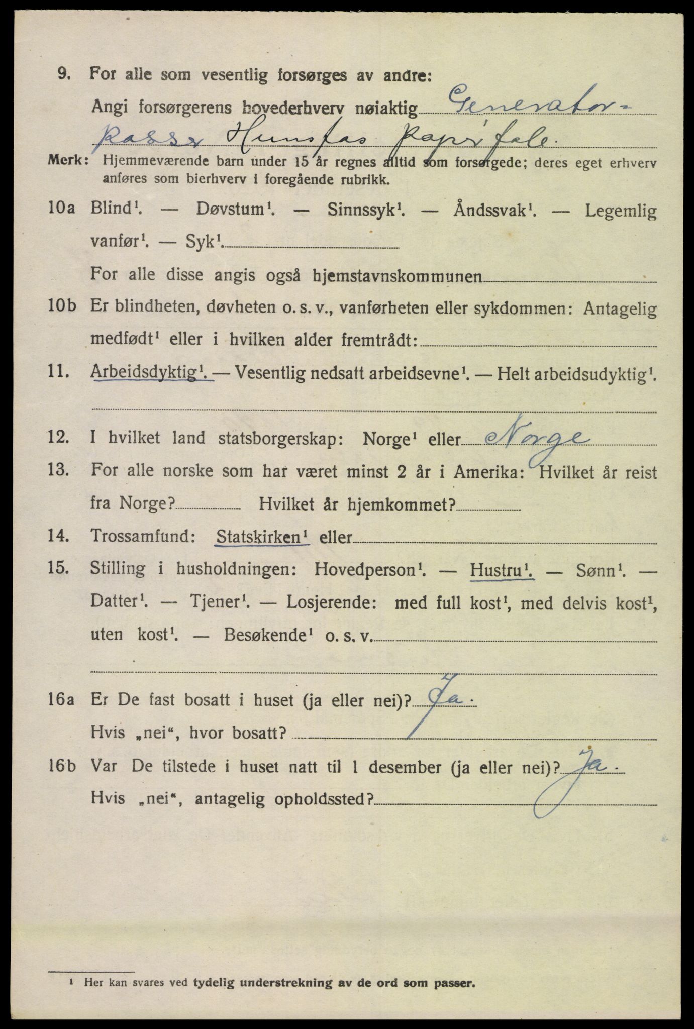 SAK, 1920 census for Vennesla, 1920, p. 5513