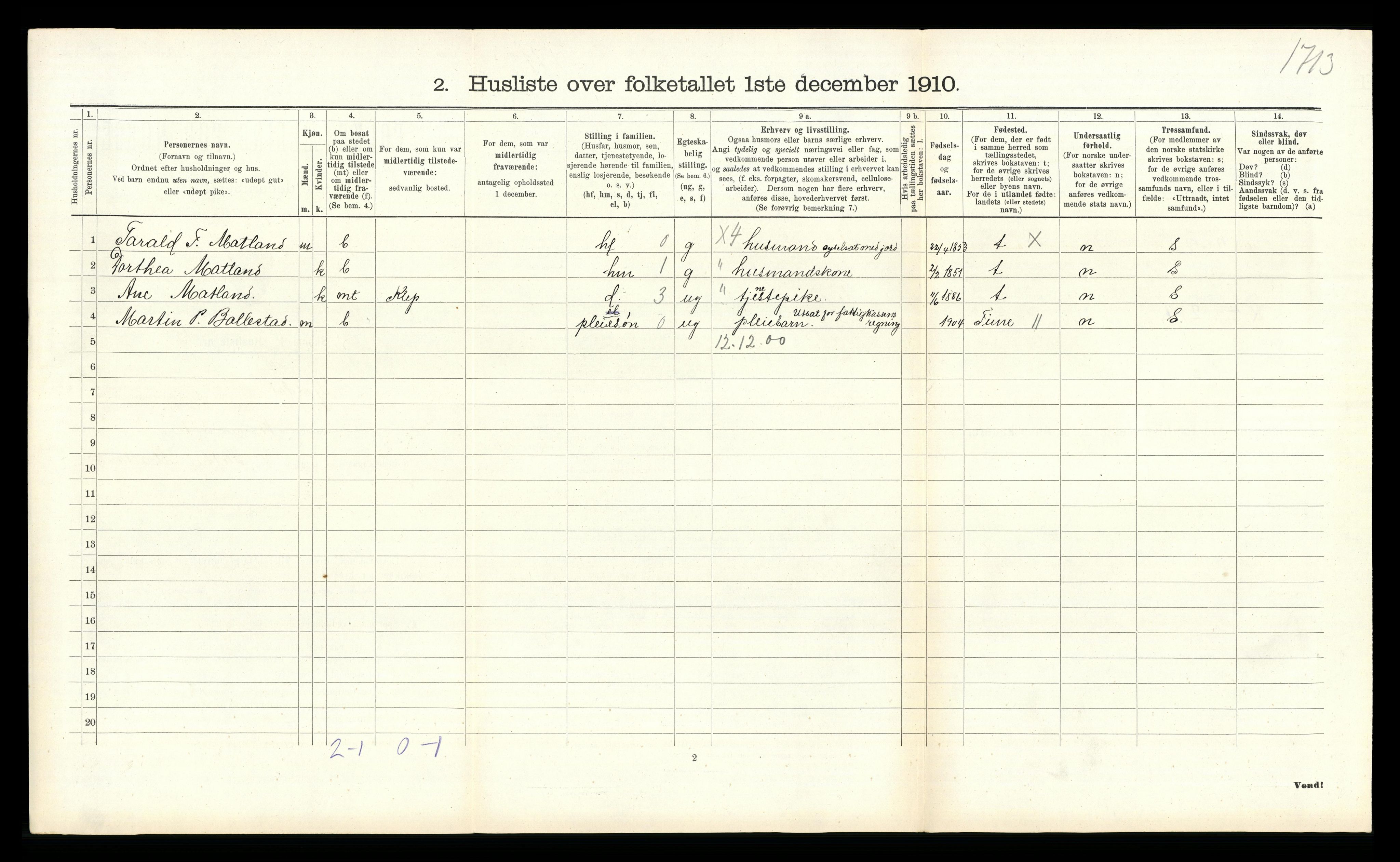 RA, 1910 census for Gjesdal, 1910, p. 481