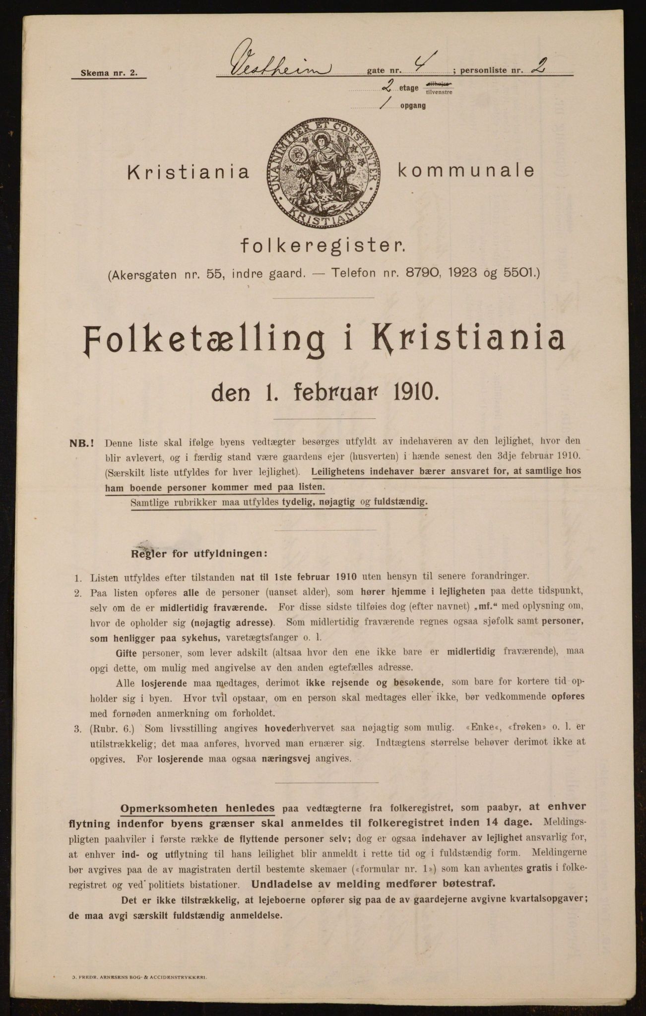 OBA, Municipal Census 1910 for Kristiania, 1910, p. 116076