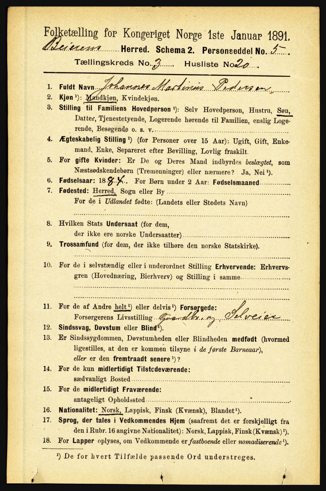 RA, 1891 census for 1839 Beiarn, 1891, p. 1144