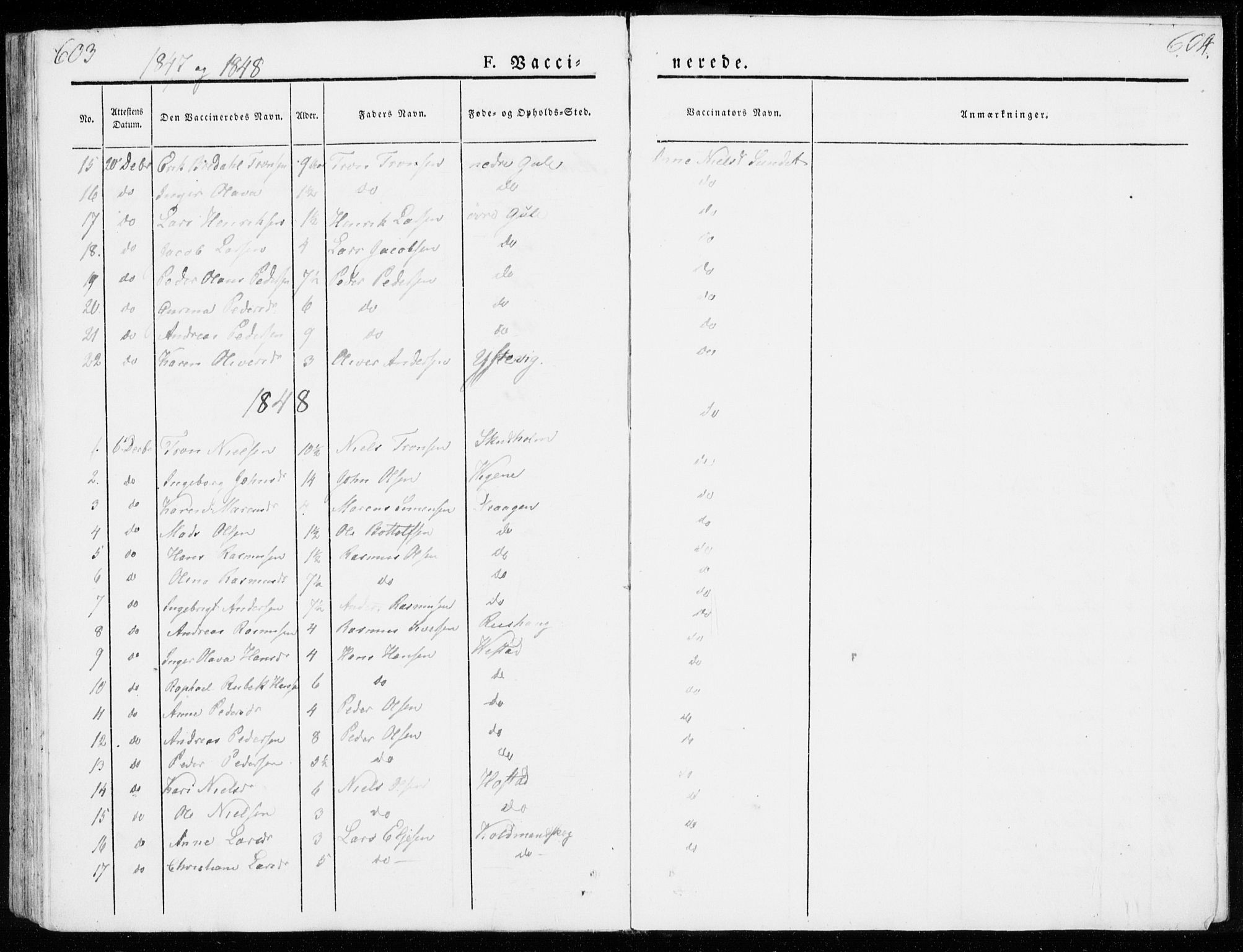 Ministerialprotokoller, klokkerbøker og fødselsregistre - Møre og Romsdal, AV/SAT-A-1454/566/L0766: Parish register (official) no. 566A05, 1842-1851, p. 603-604