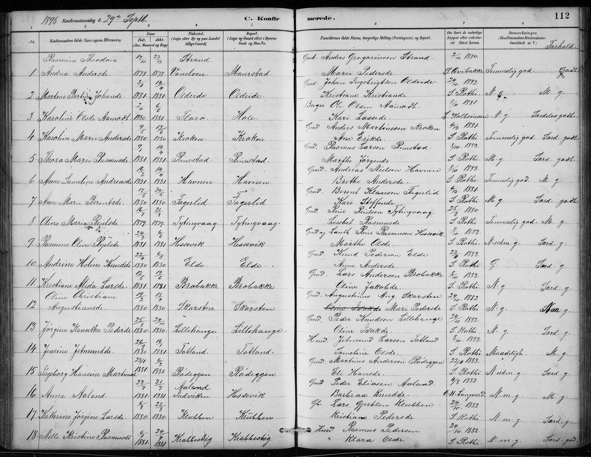 Davik sokneprestembete, AV/SAB-A-79701/H/Hab/Habc/L0002: Parish register (copy) no. C 2, 1889-1906, p. 112