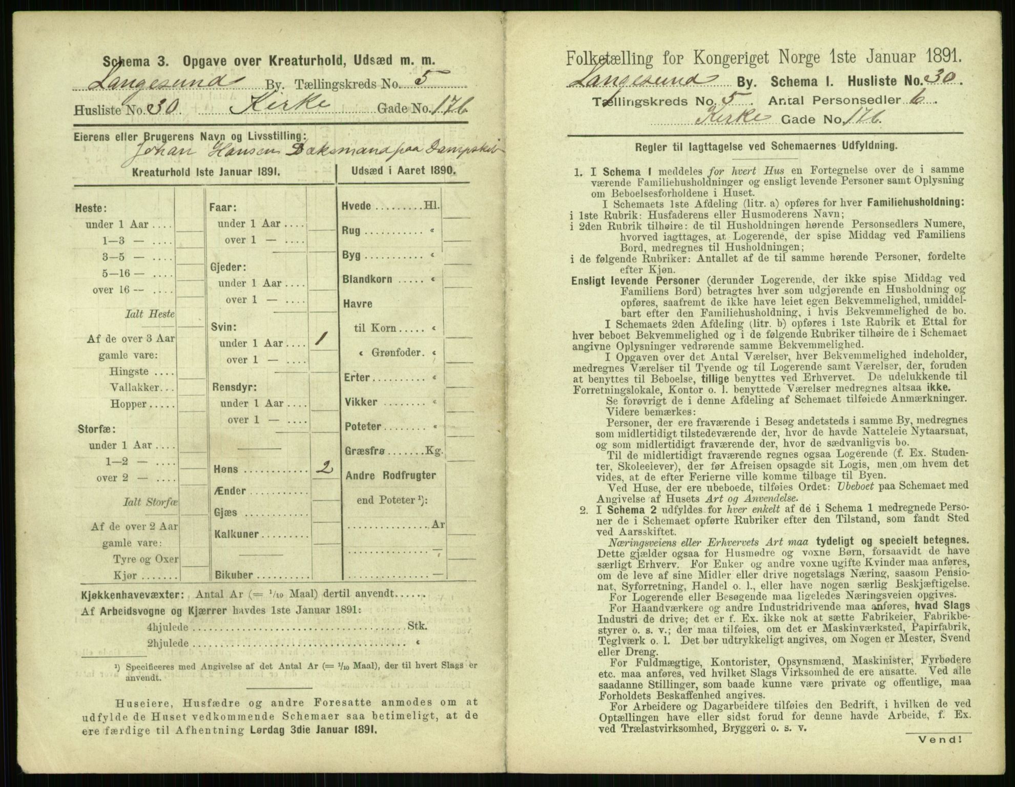 RA, 1891 census for 0802 Langesund, 1891, p. 380