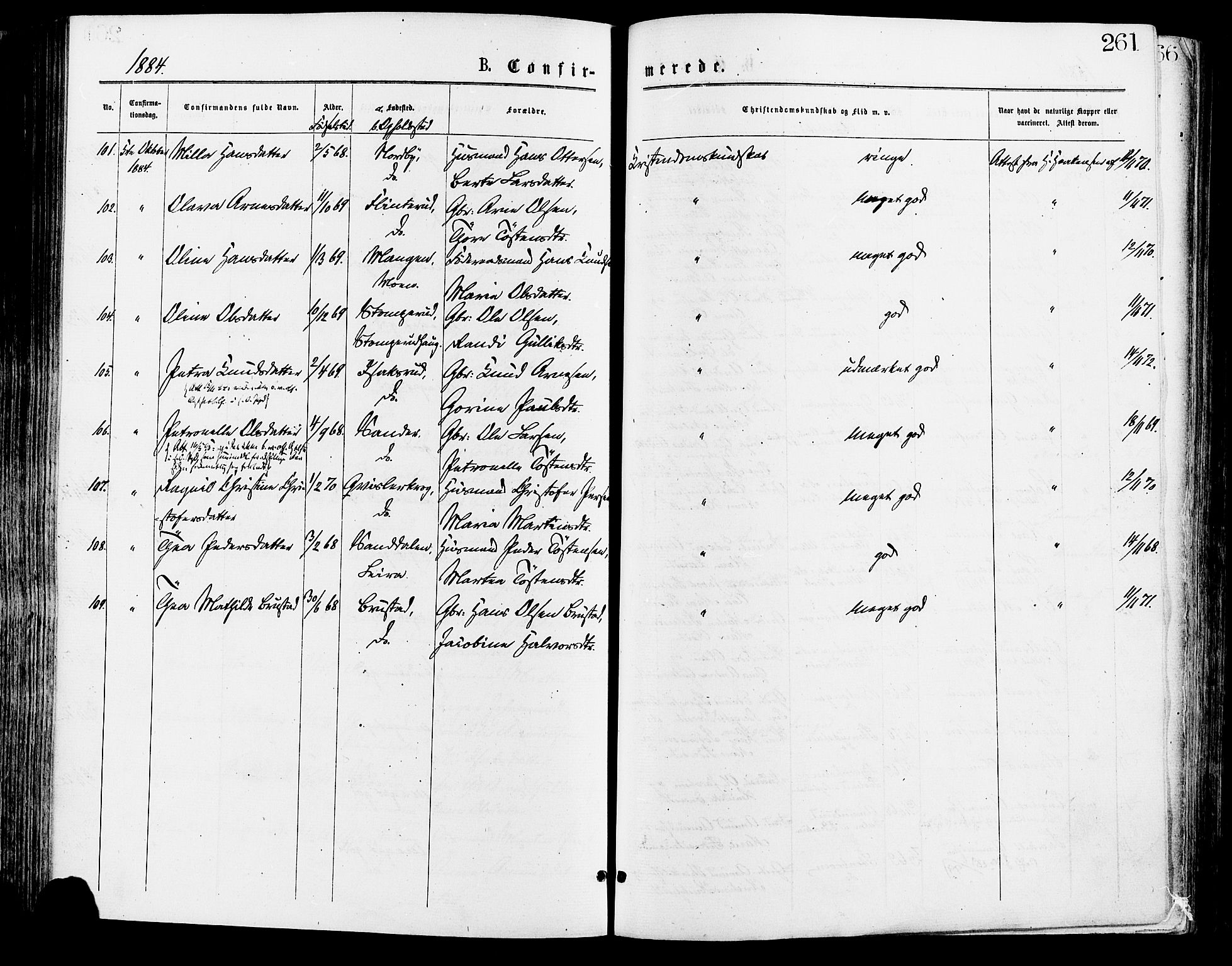 Sør-Odal prestekontor, AV/SAH-PREST-030/H/Ha/Haa/L0005: Parish register (official) no. 5, 1876-1885, p. 261