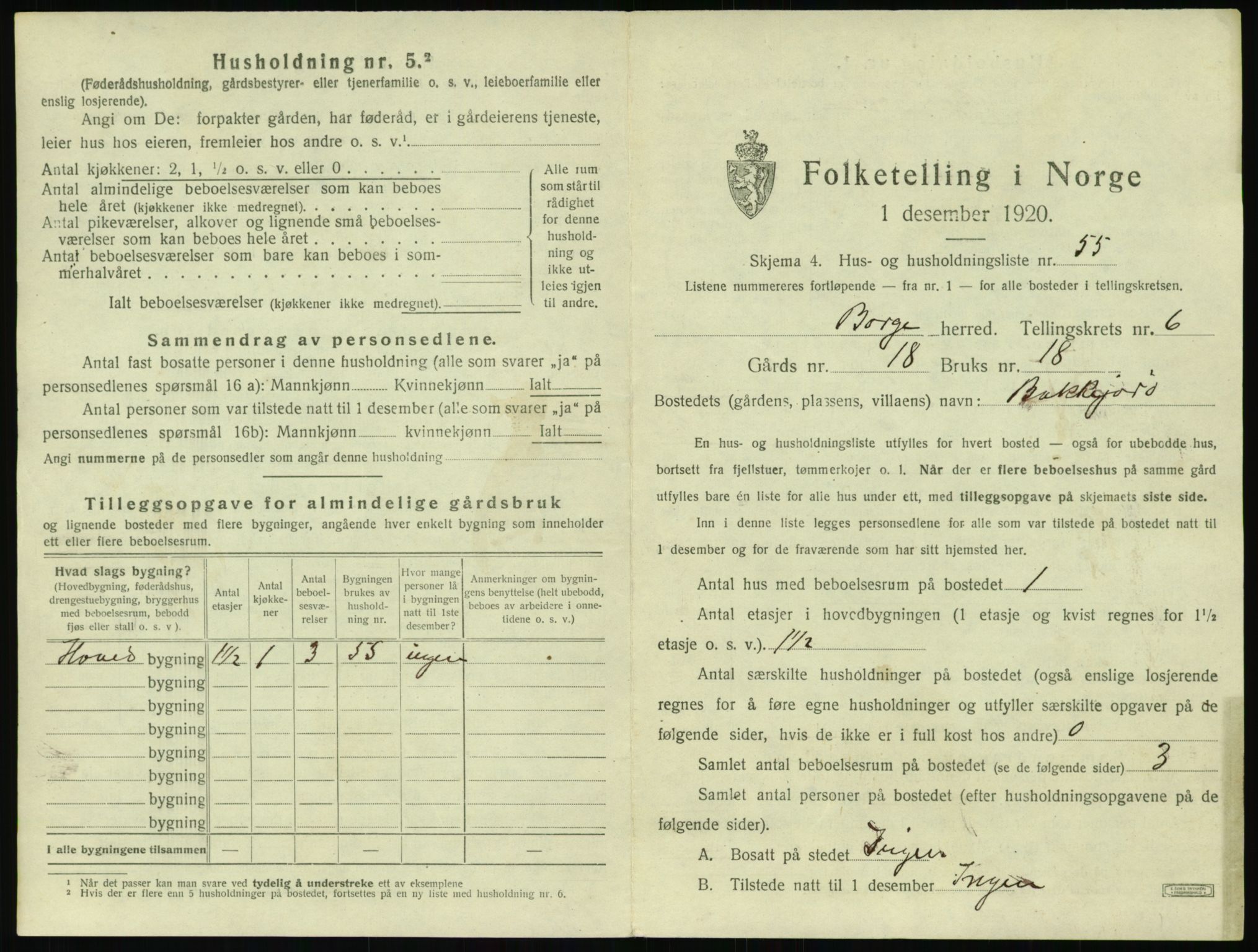 SAT, 1920 census for Borge, 1920, p. 779