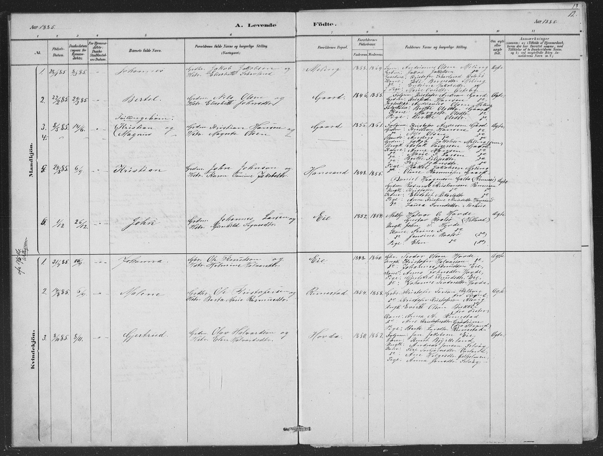 Finnøy sokneprestkontor, AV/SAST-A-101825/H/Ha/Hab/L0004: Parish register (copy) no. B 4, 1879-1892, p. 12