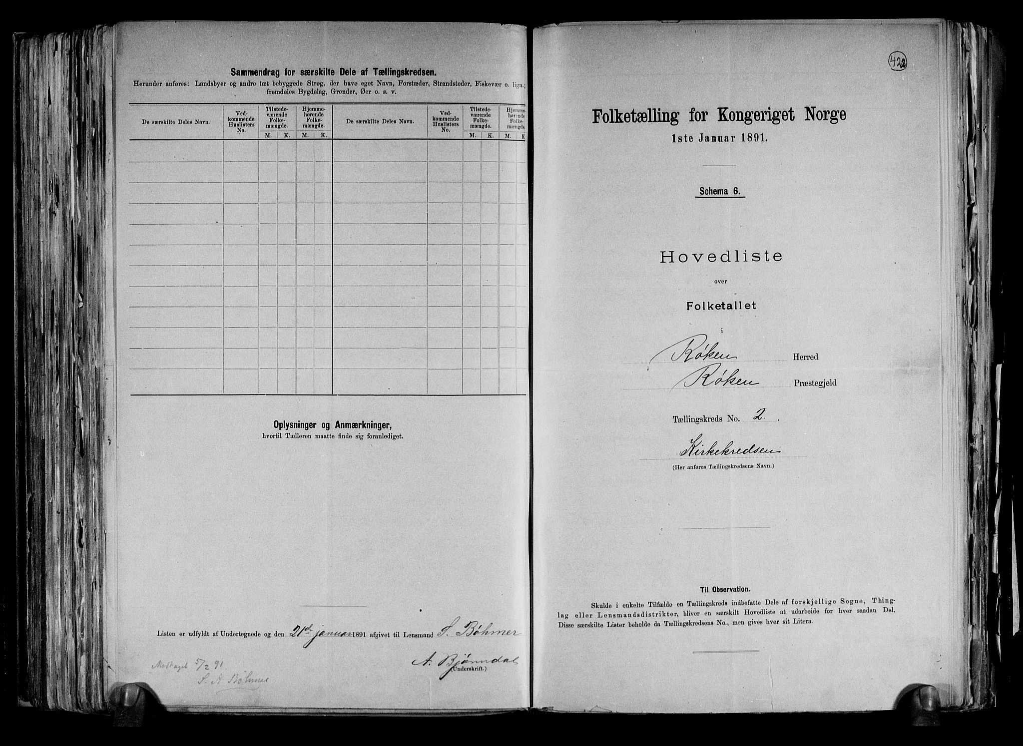 RA, 1891 census for 0627 Røyken, 1891, p. 7