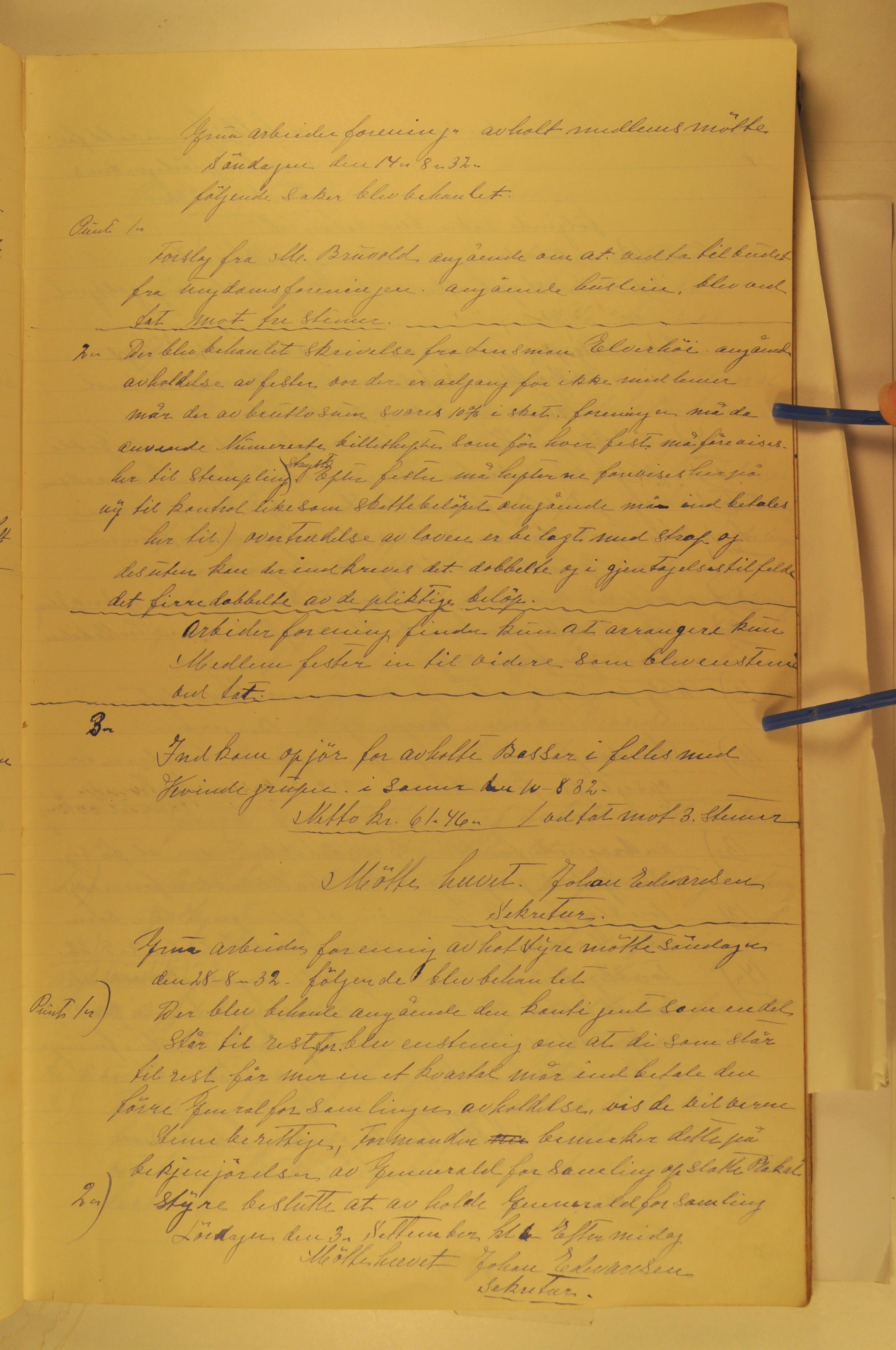 Grua Arbeiderlag, OARM/H-A-00261/A/L0001/0001: Forhandlingsprotokoller / Forhandlingsprotokoll Grua Arbeiderforening, 1918-1939