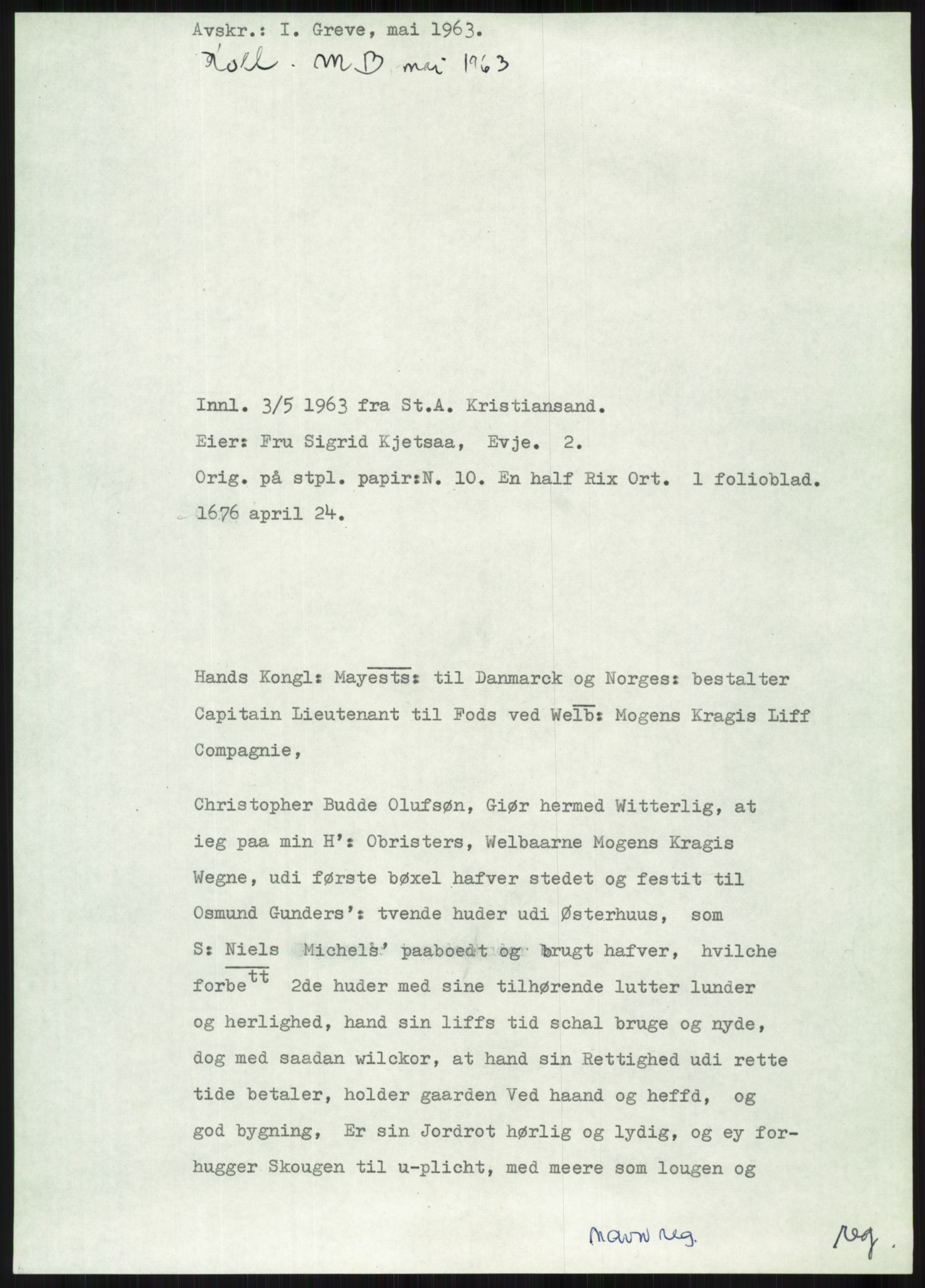 Samlinger til kildeutgivelse, Diplomavskriftsamlingen, AV/RA-EA-4053/H/Ha, p. 3395