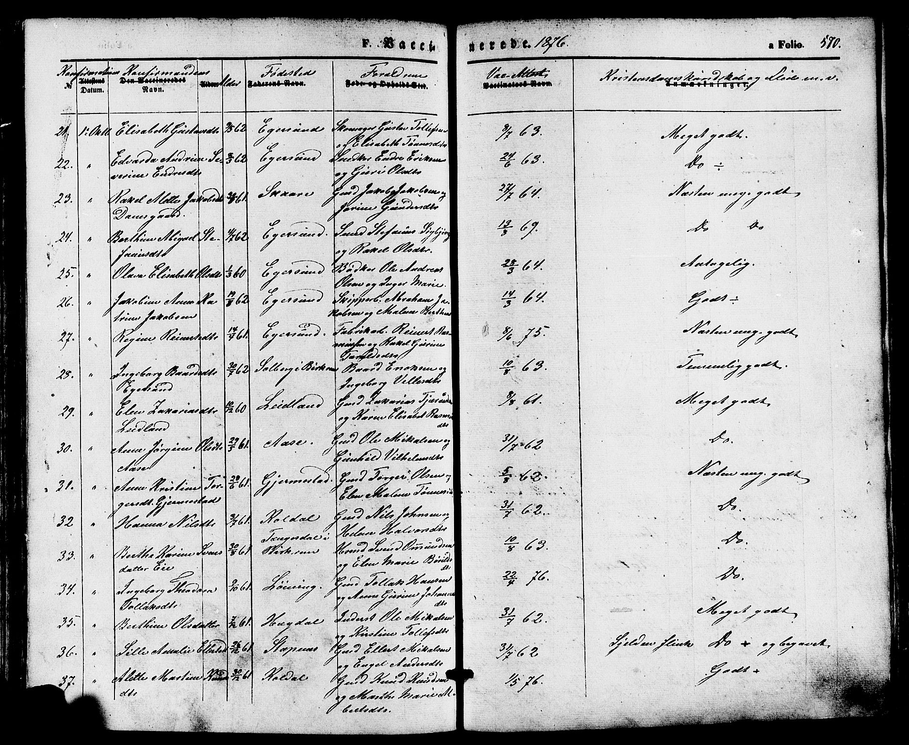 Eigersund sokneprestkontor, AV/SAST-A-101807/S08/L0014: Parish register (official) no. A 13, 1866-1878, p. 570