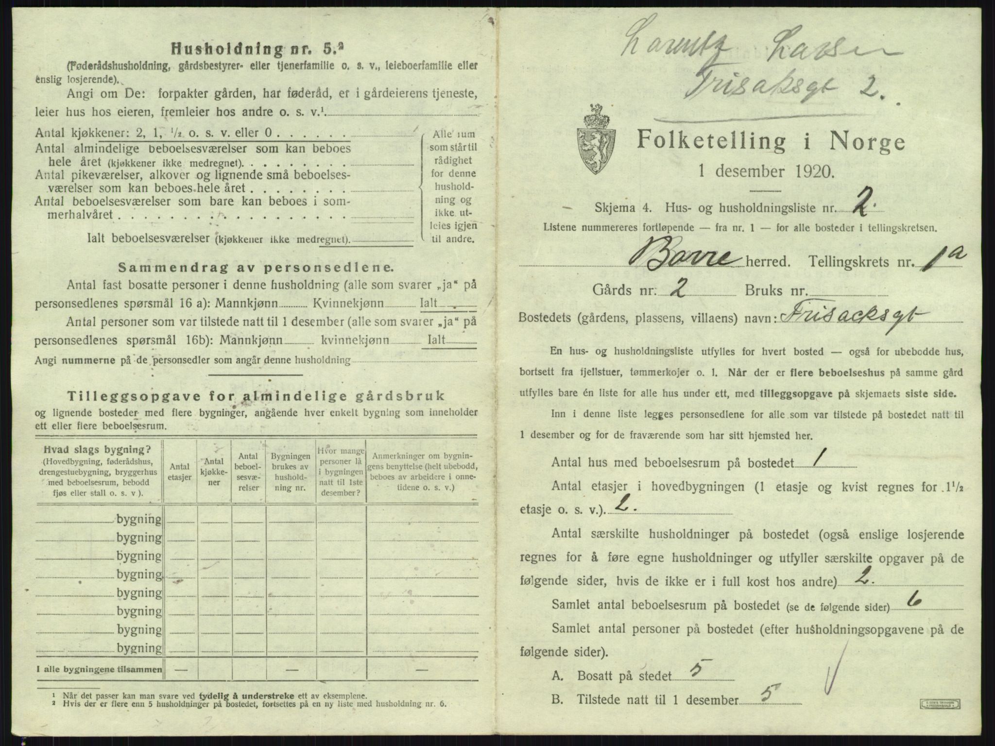 SAKO, 1920 census for Borre, 1920, p. 34