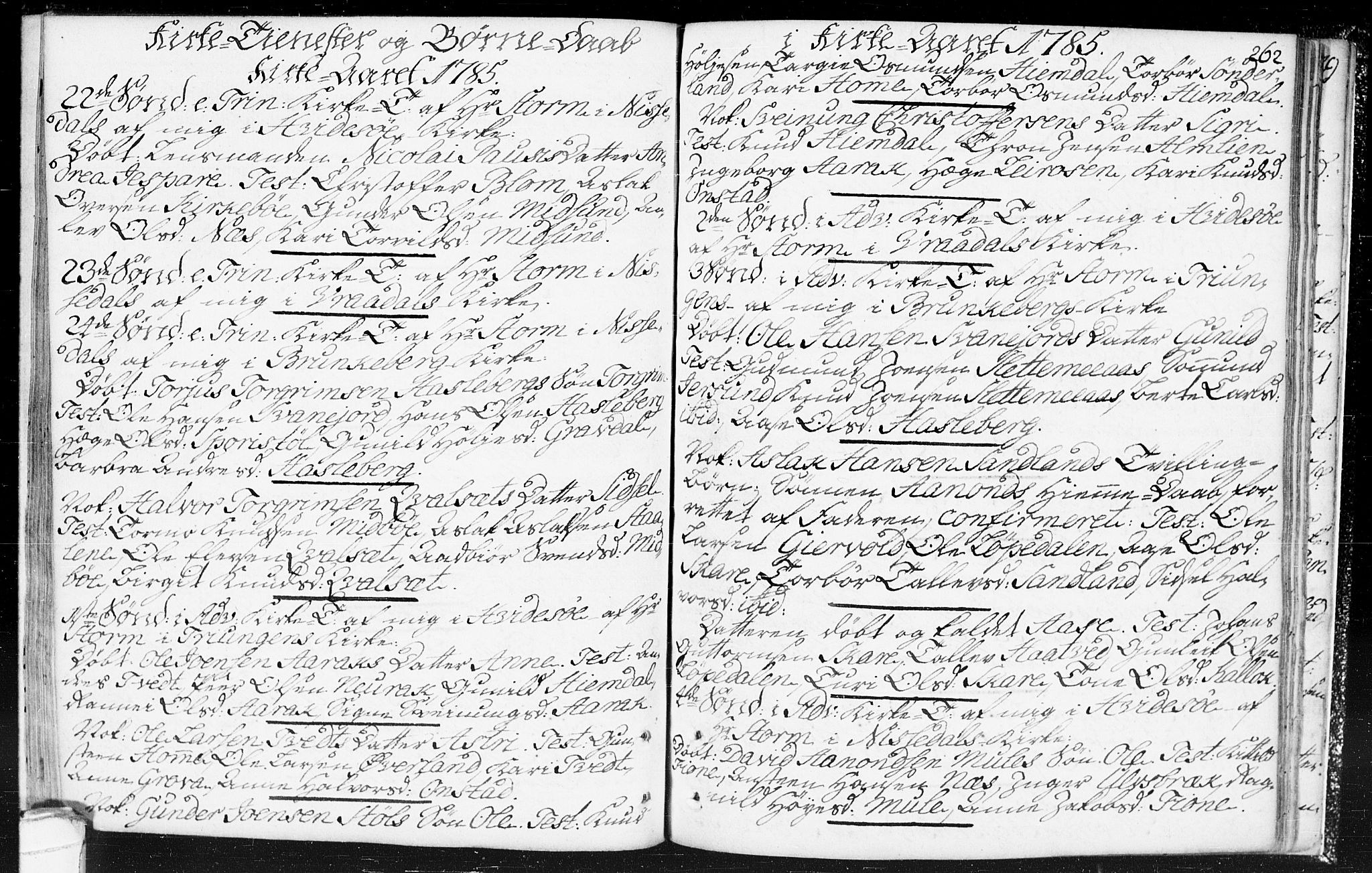 Kviteseid kirkebøker, SAKO/A-276/F/Fa/L0002: Parish register (official) no. I 2, 1773-1786, p. 262