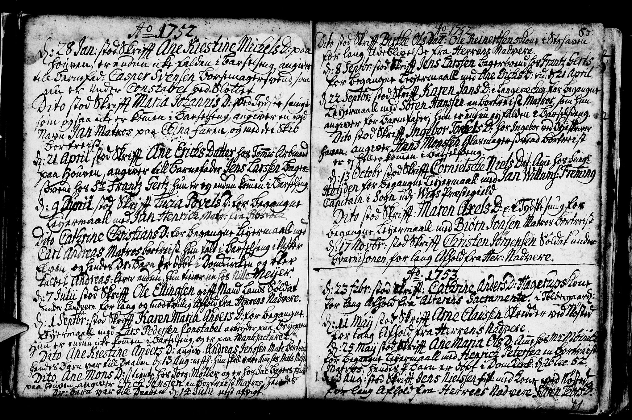 Nykirken Sokneprestembete, SAB/A-77101/H/Haa/L0001: Parish register (official) no. A 1, 1668-1820, p. 41