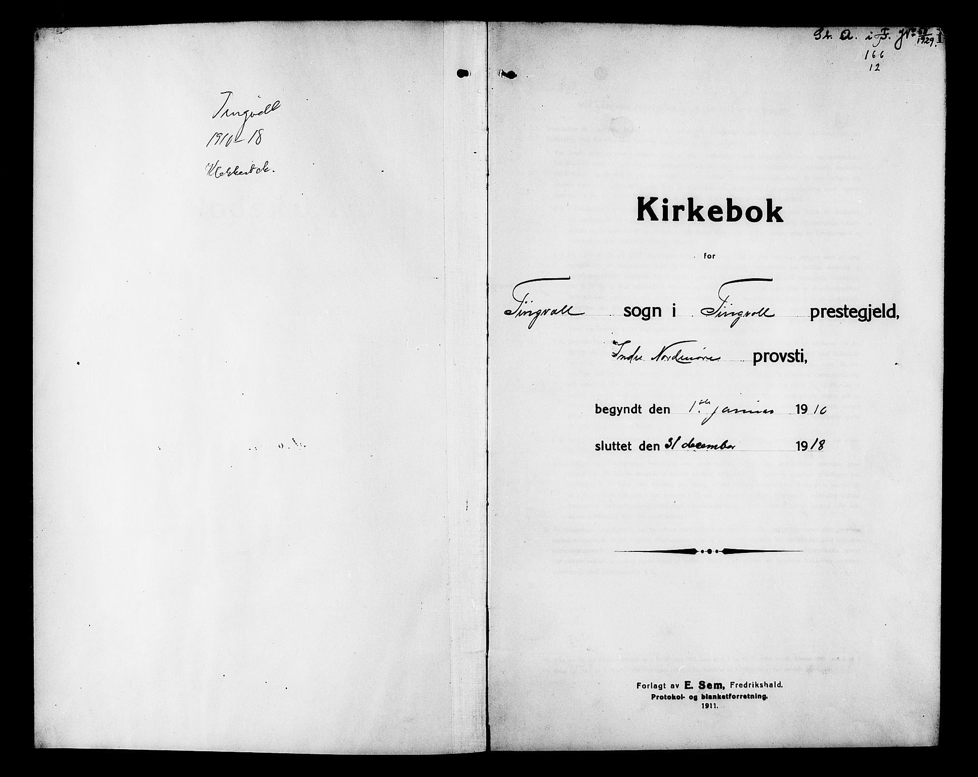 Ministerialprotokoller, klokkerbøker og fødselsregistre - Møre og Romsdal, SAT/A-1454/586/L0993: Parish register (copy) no. 586C04, 1910-1918, p. 1