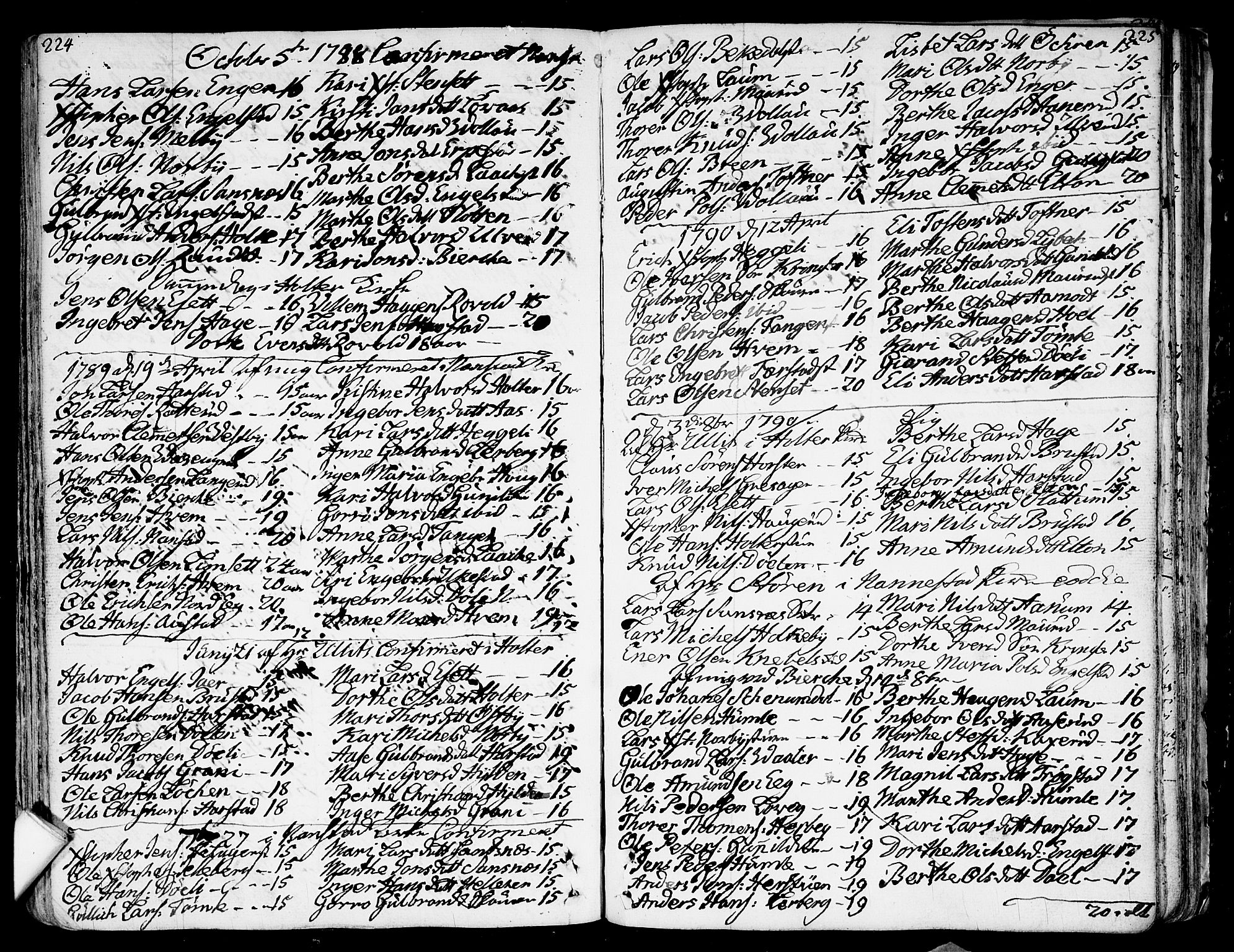 Nannestad prestekontor Kirkebøker, SAO/A-10414a/F/Fa/L0007: Parish register (official) no. I 7, 1754-1791, p. 224-225