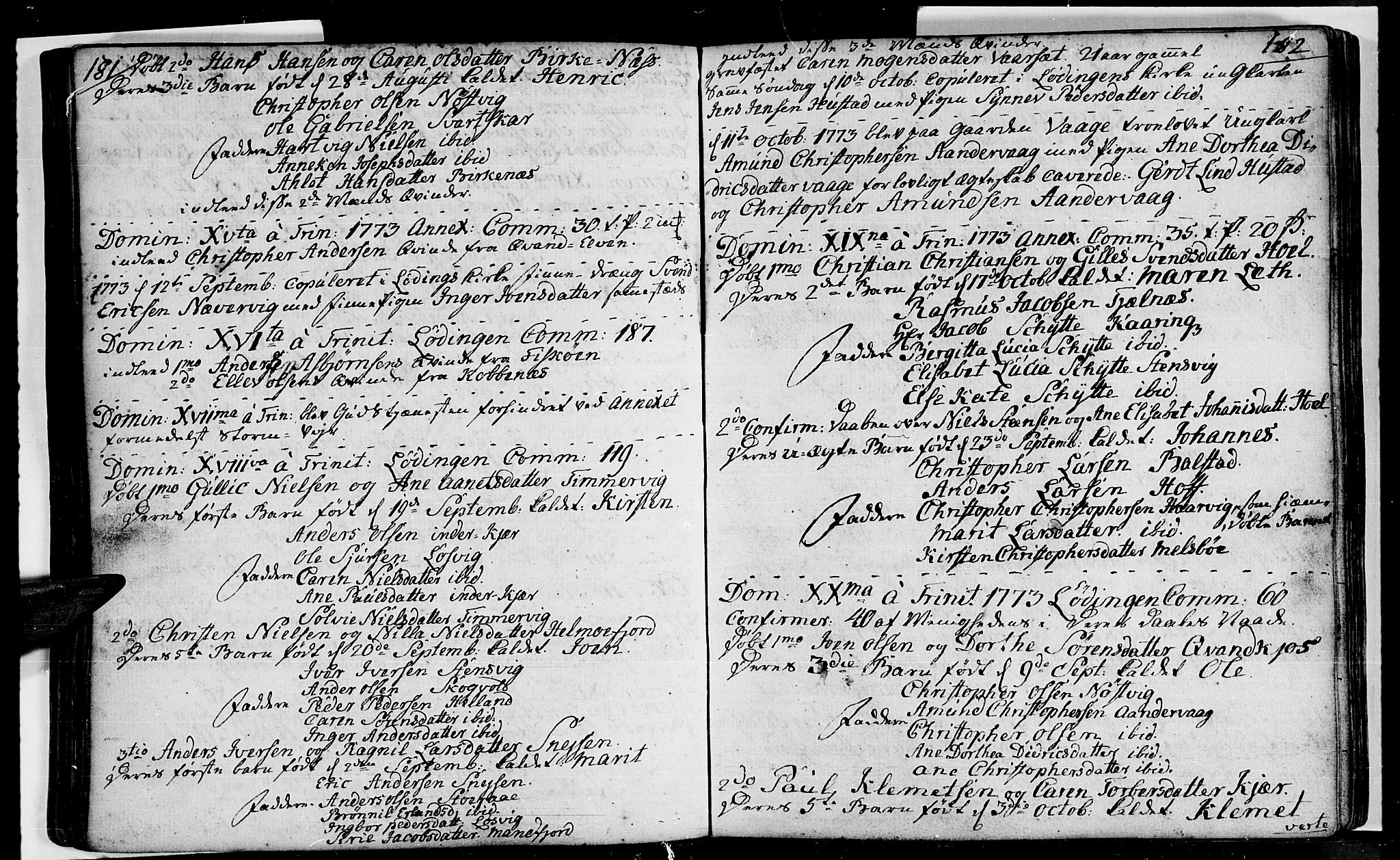 Ministerialprotokoller, klokkerbøker og fødselsregistre - Nordland, SAT/A-1459/872/L1029: Parish register (official) no. 872A04, 1765-1787, p. 181-182