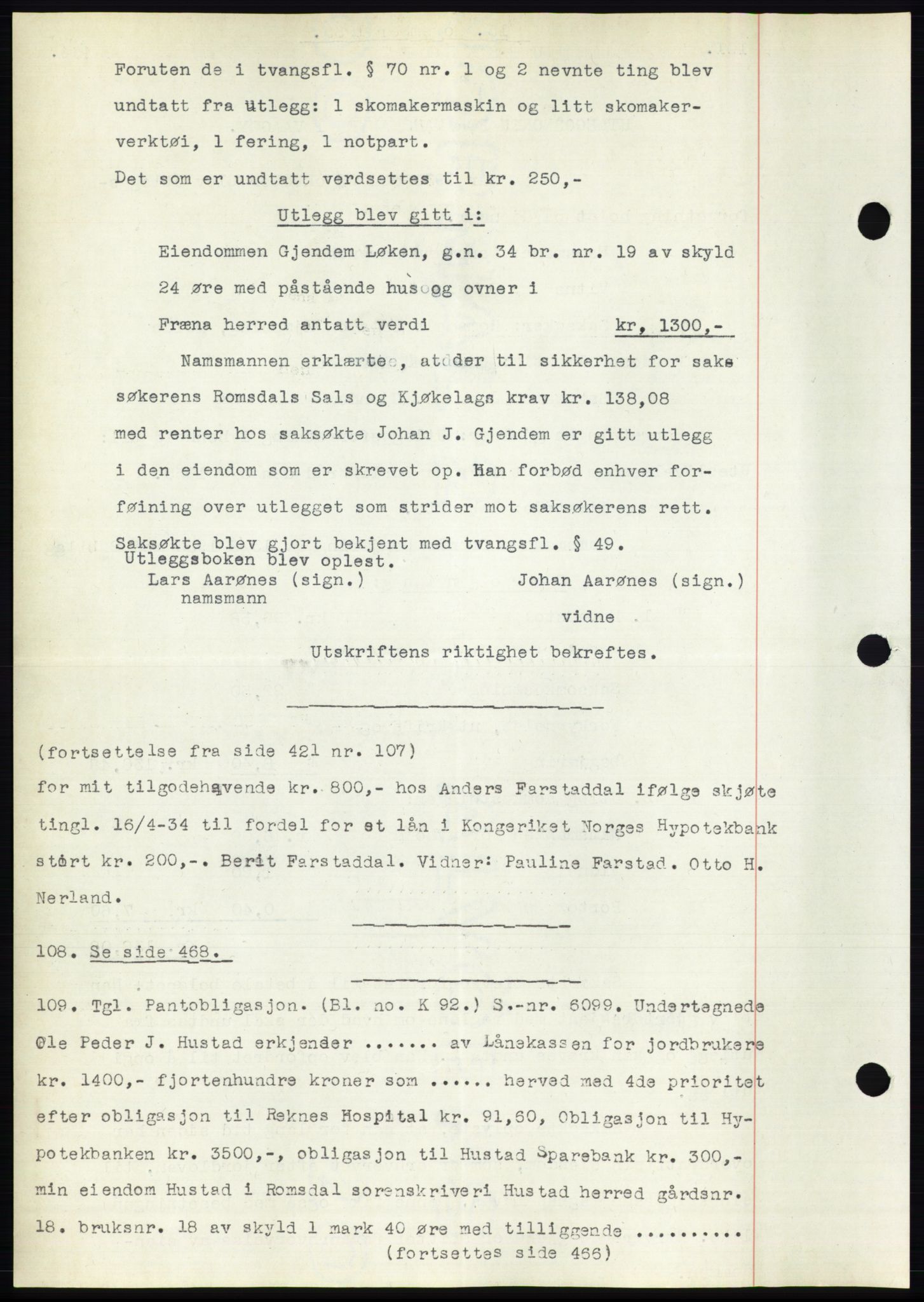 Romsdal sorenskriveri, AV/SAT-A-4149/1/2/2C/L0067: Mortgage book no. 61, 1935-1935, Deed date: 15.11.1935