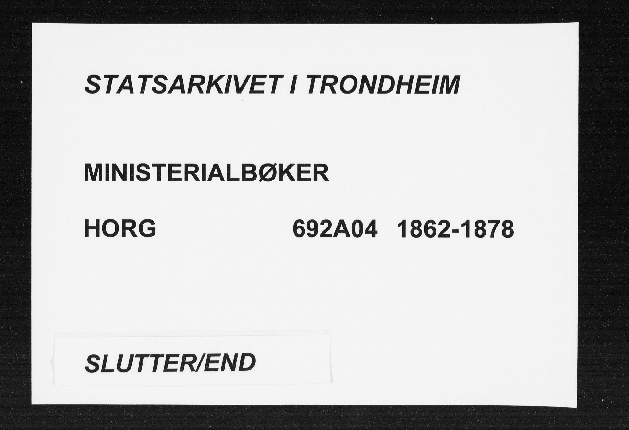 Ministerialprotokoller, klokkerbøker og fødselsregistre - Sør-Trøndelag, SAT/A-1456/692/L1104: Parish register (official) no. 692A04, 1862-1878