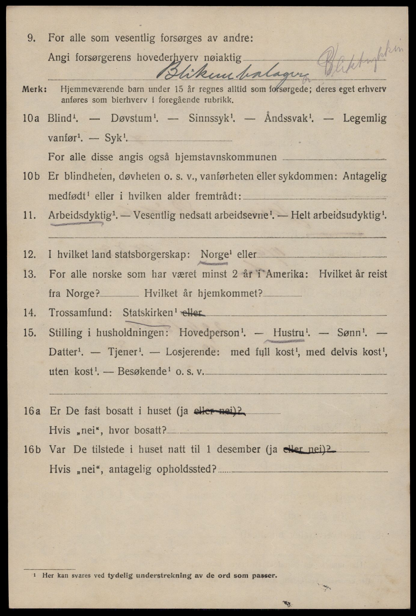 SAST, 1920 census for Stavanger, 1920, p. 66069