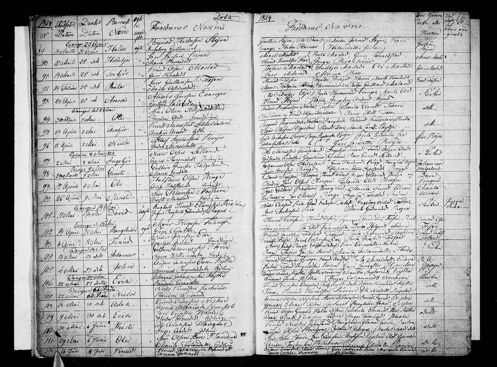 Voss sokneprestembete, SAB/A-79001/H/Haa: Parish register (official) no. A 12, 1823-1837, p. 16