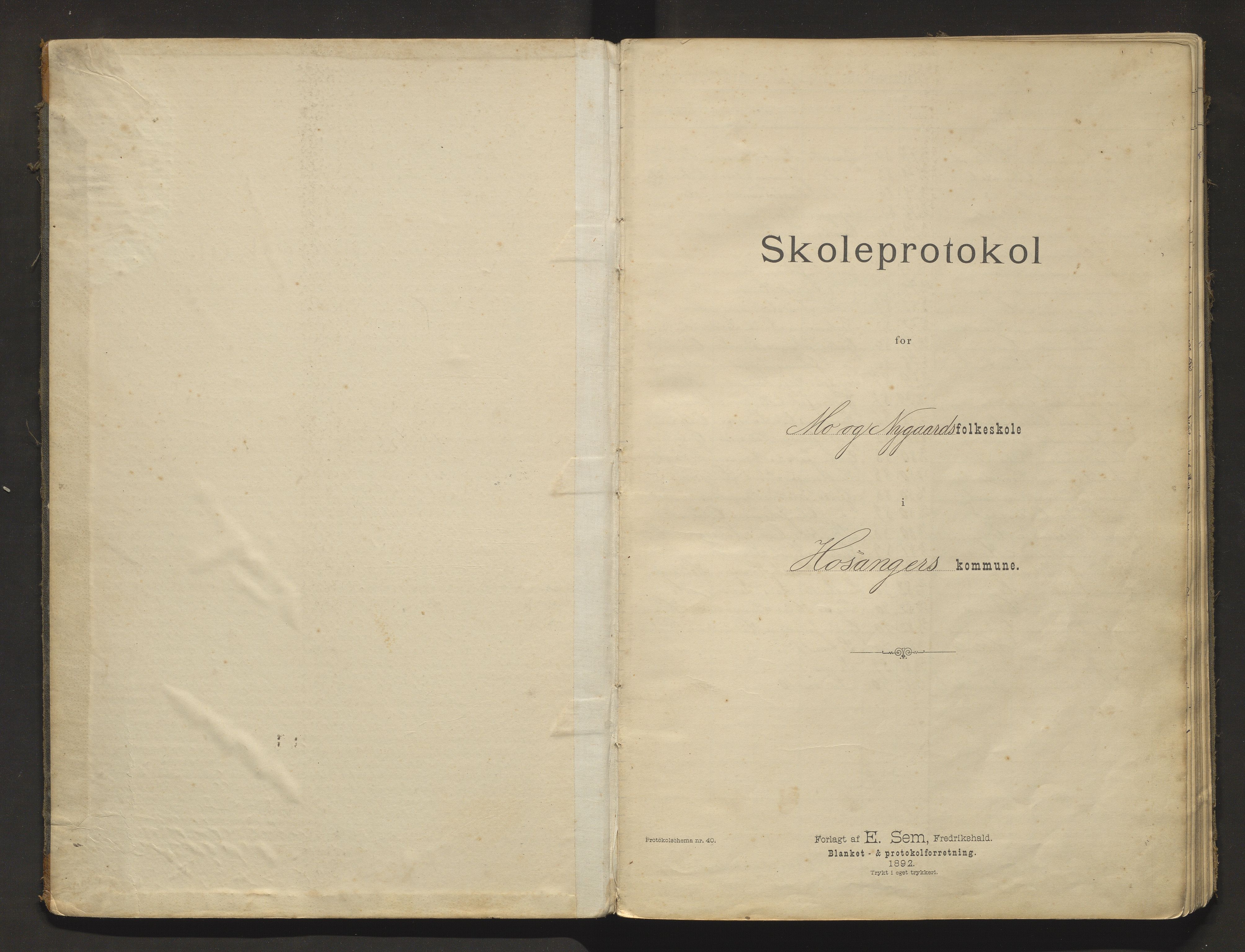 Modalen kommune. Skulestyret, IKAH/1252-211/H/Hb/L0002: Skuleprotokoll for Mo og Nygard skular, 1892-1912