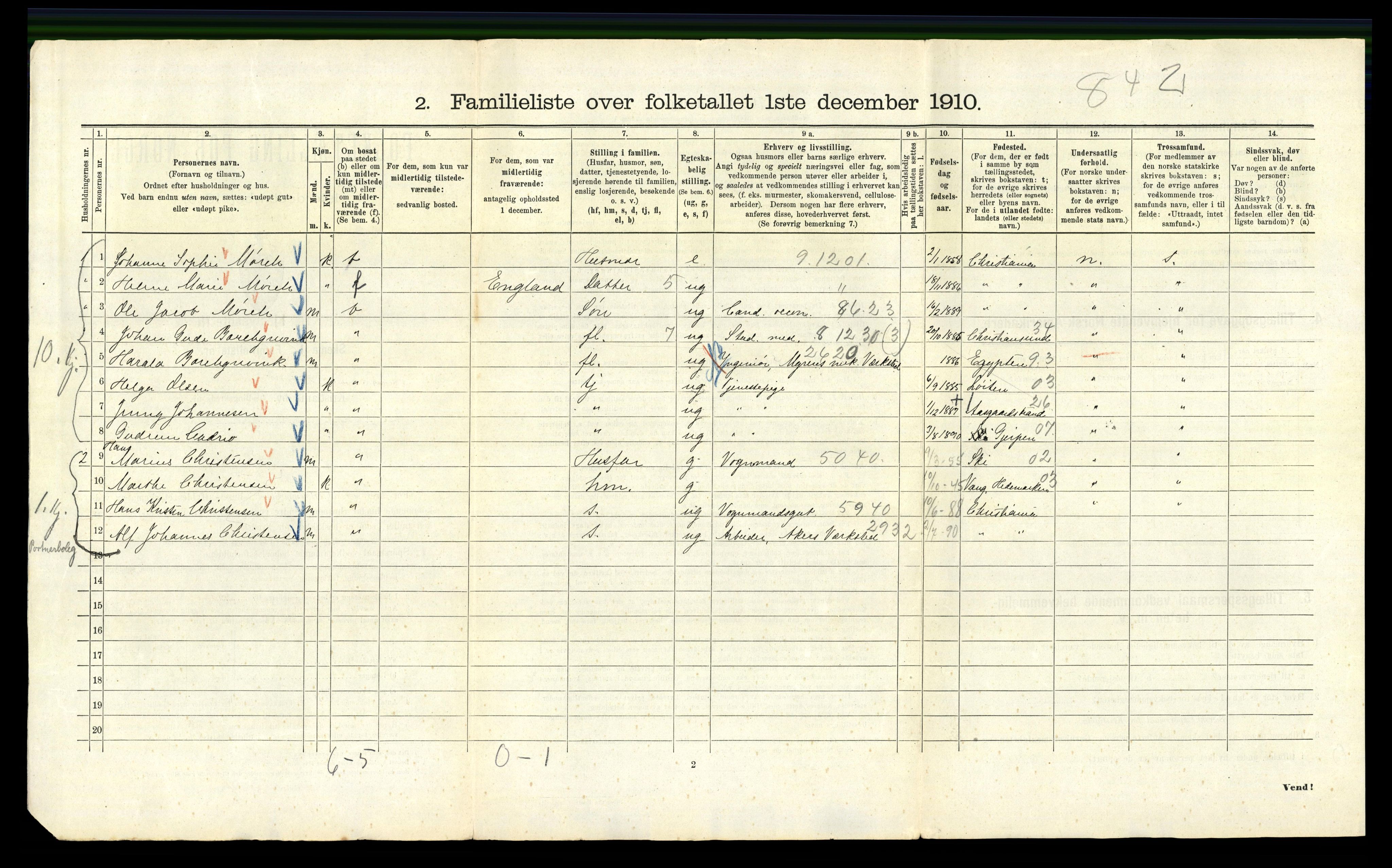 RA, 1910 census for Kristiania, 1910, p. 122932