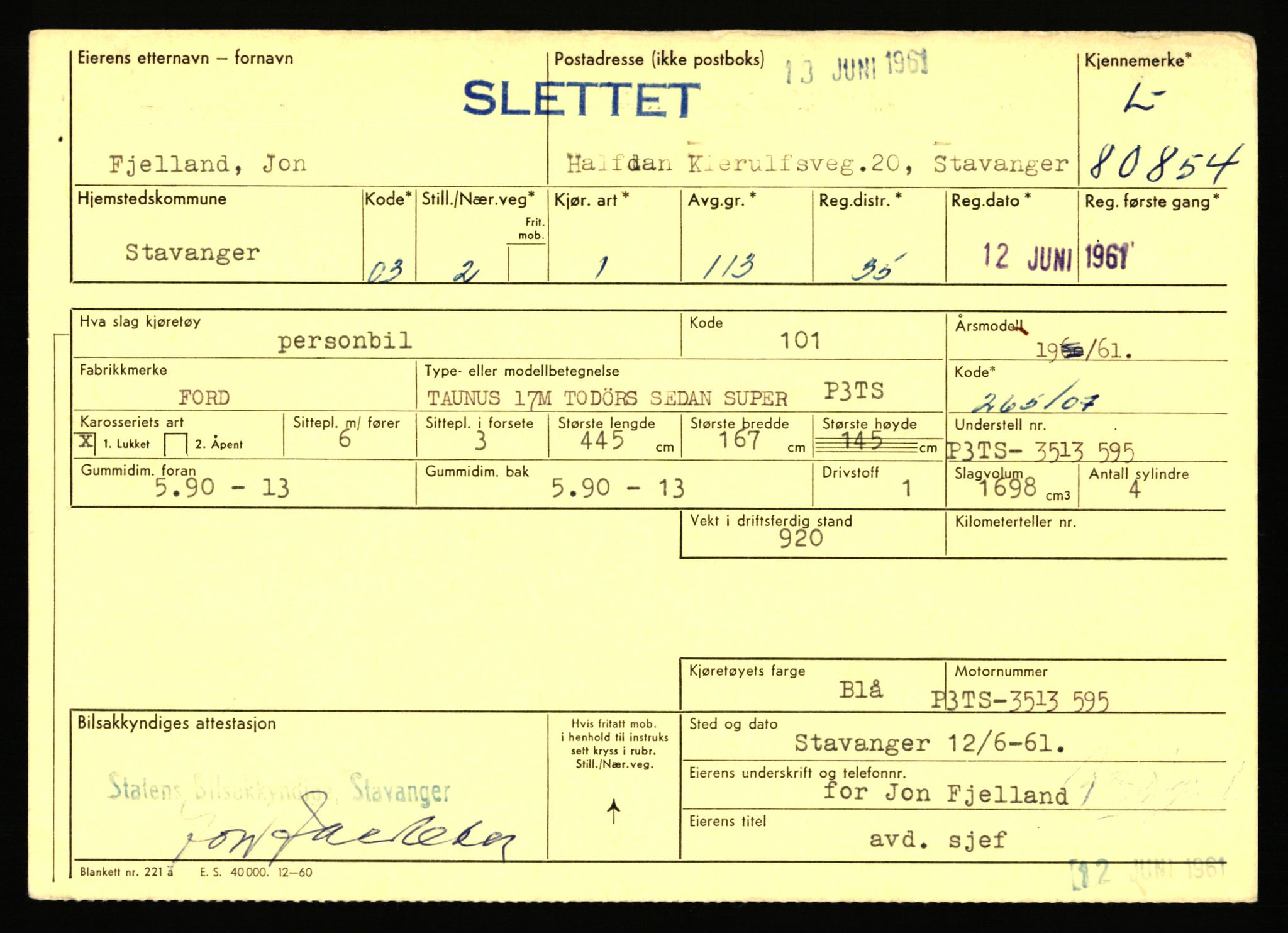 Stavanger trafikkstasjon, AV/SAST-A-101942/0/F/L0071: L-80500 - L-82199, 1930-1971, p. 623