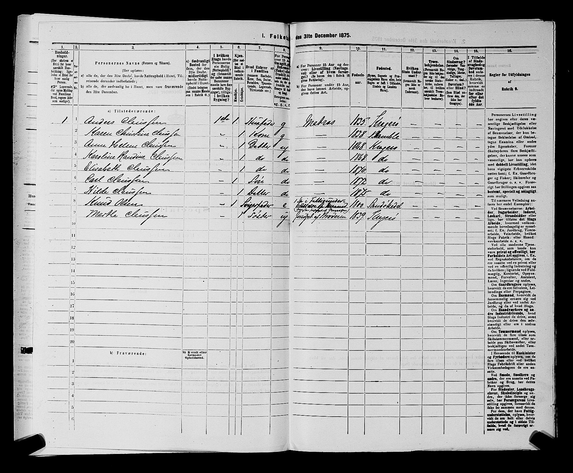 SAKO, 1875 census for 0801P Kragerø, 1875, p. 786