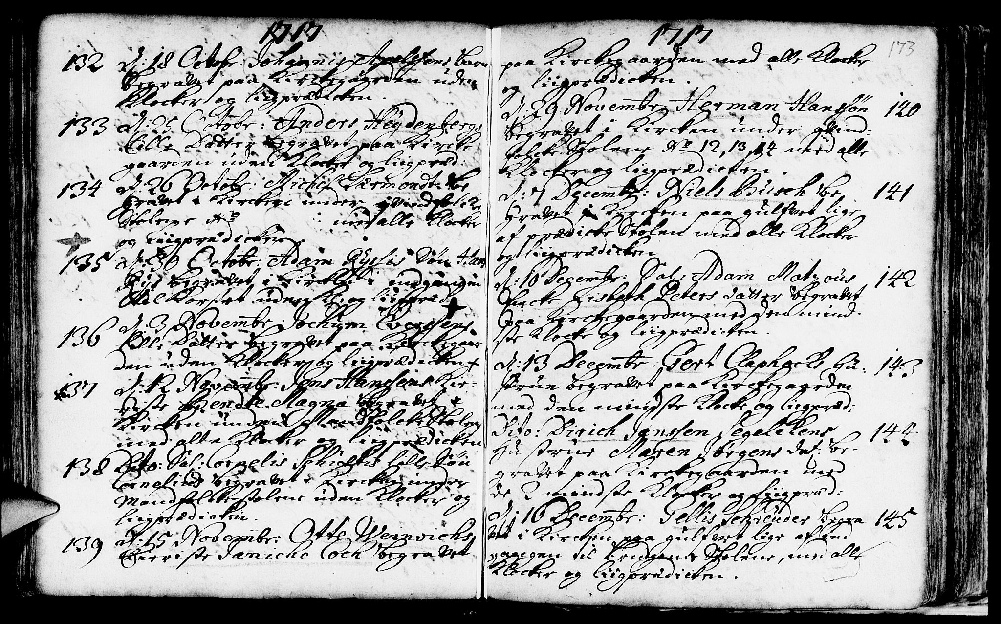 Nykirken Sokneprestembete, AV/SAB-A-77101/H/Haa/L0009: Parish register (official) no. A 9, 1689-1759, p. 173