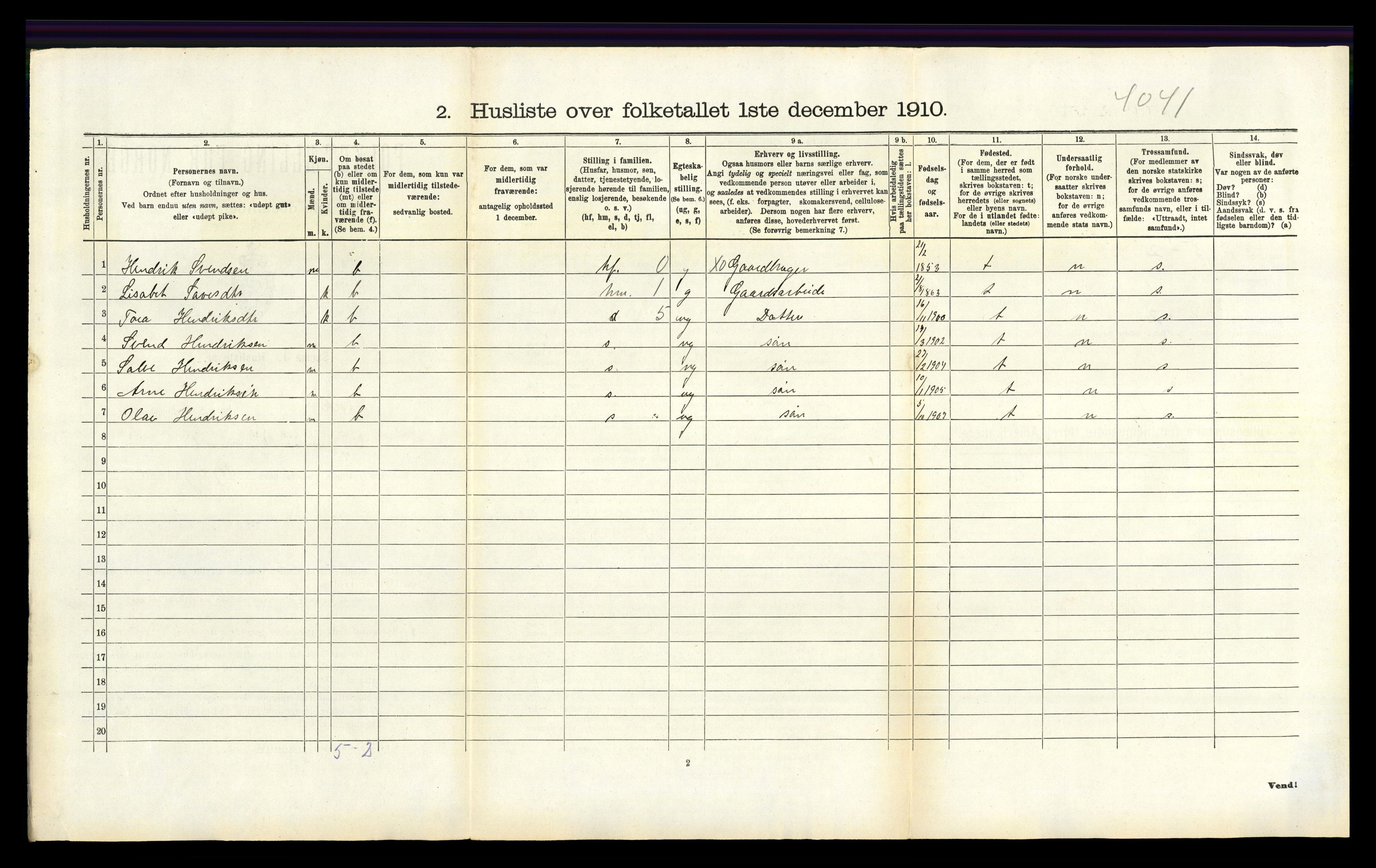 RA, 1910 census for Bakke, 1910, p. 228