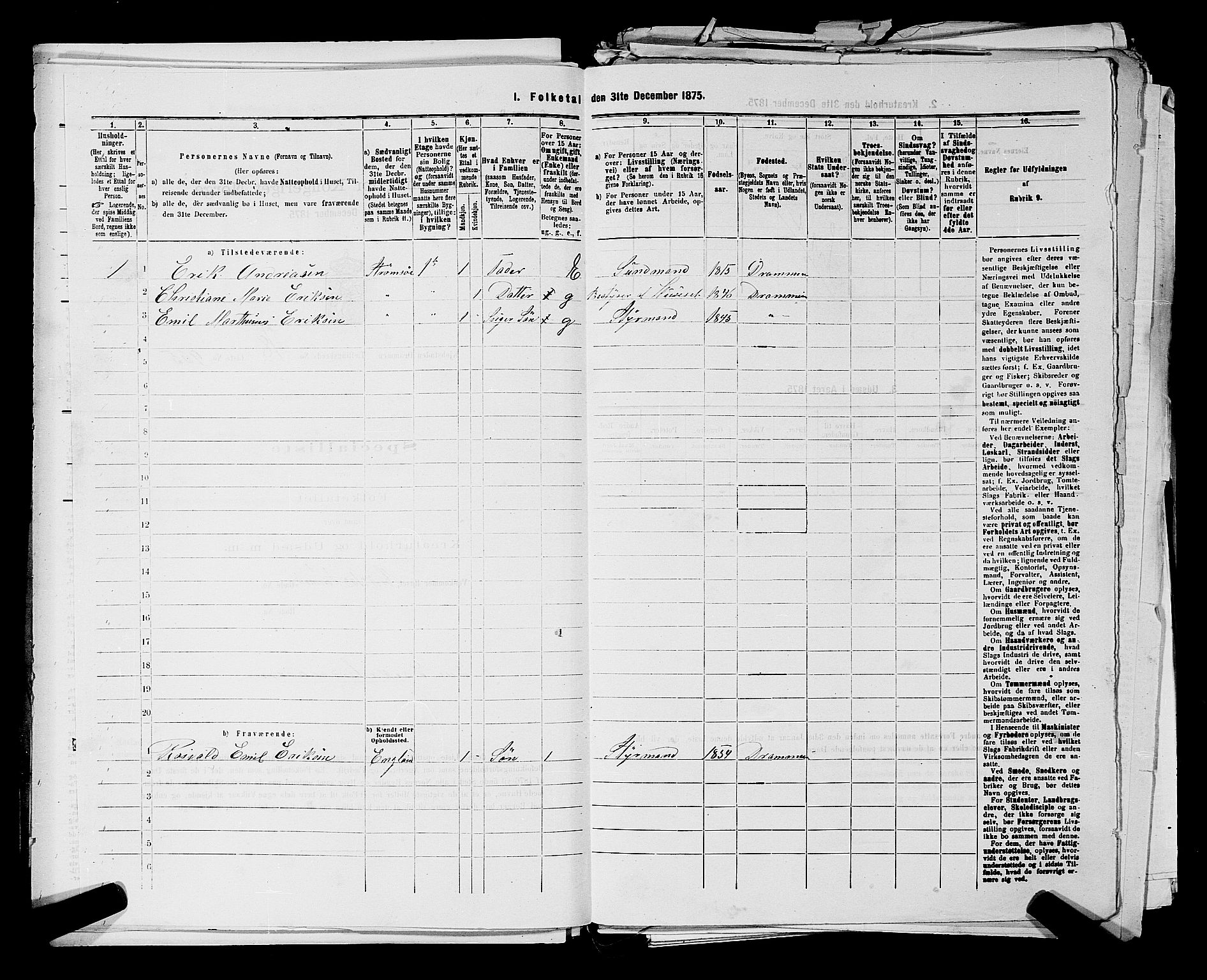 SAKO, 1875 census for 0602 Drammen, 1875, p. 2721