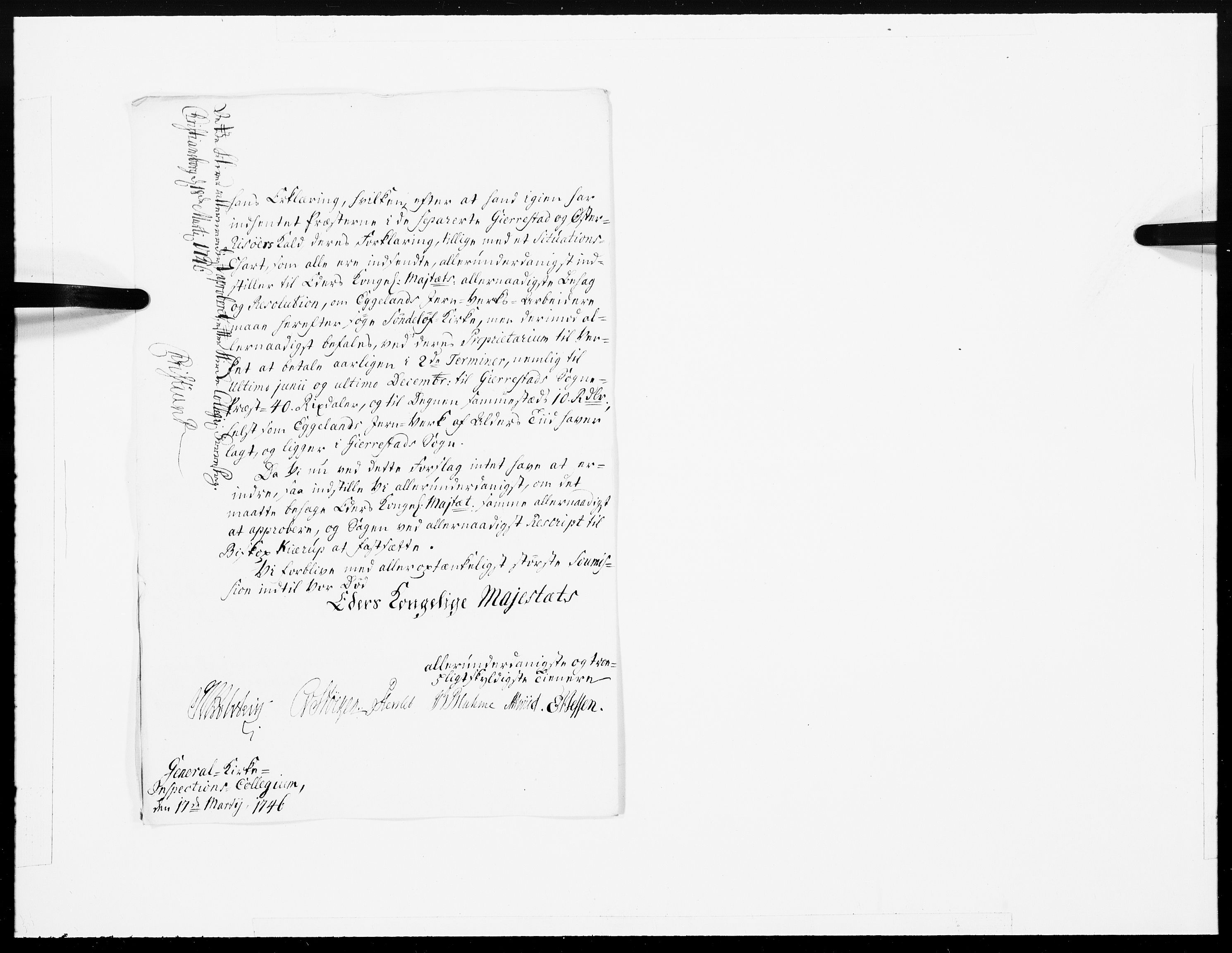 Danske Kanselli 1572-1799, AV/RA-EA-3023/F/Fc/Fcc/Fcca/L0144: Norske innlegg 1572-1799, 1746, p. 288