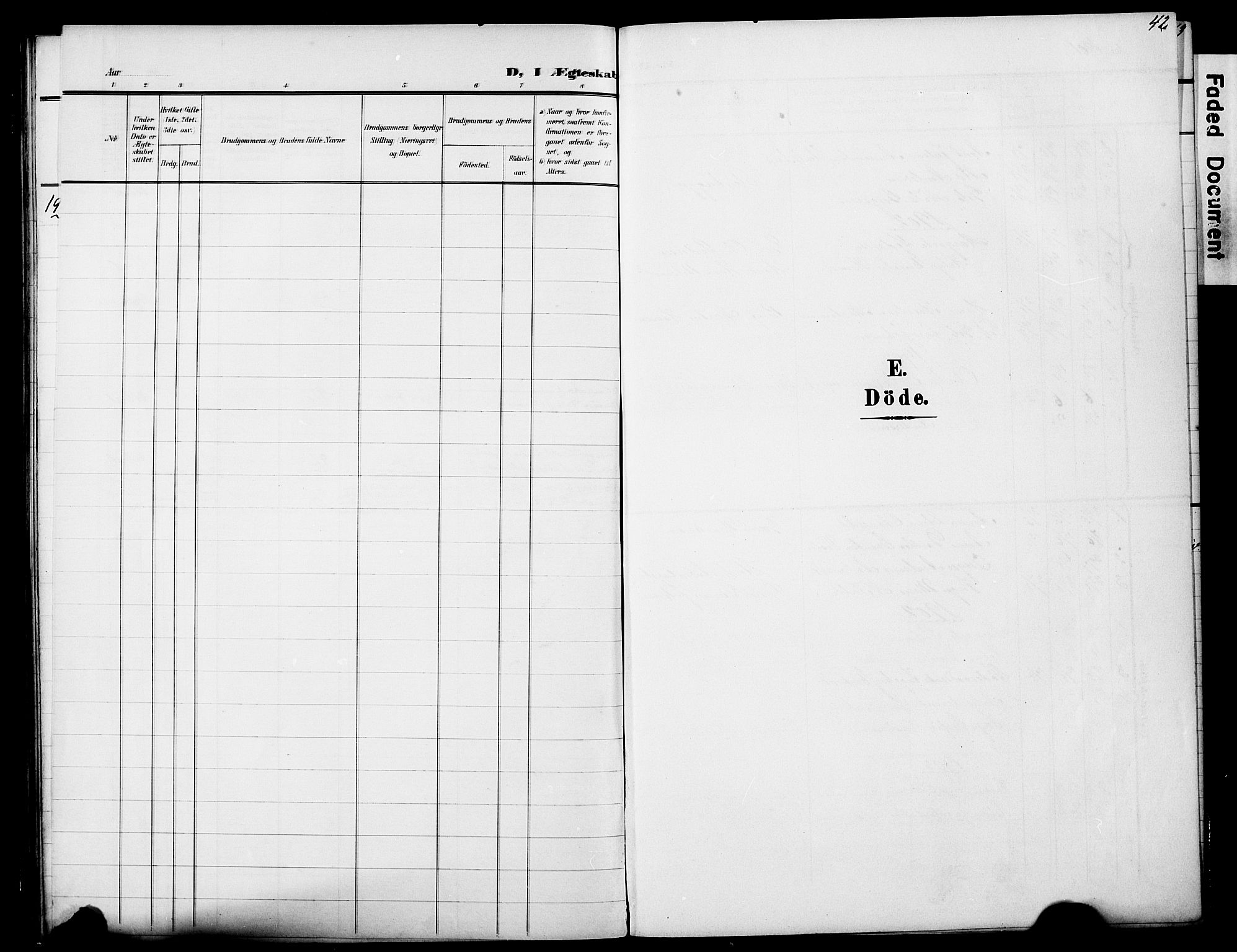 Skjeberg prestekontor Kirkebøker, AV/SAO-A-10923/G/Ge/L0001: Parish register (copy) no. V 1, 1901-1931, p. 42
