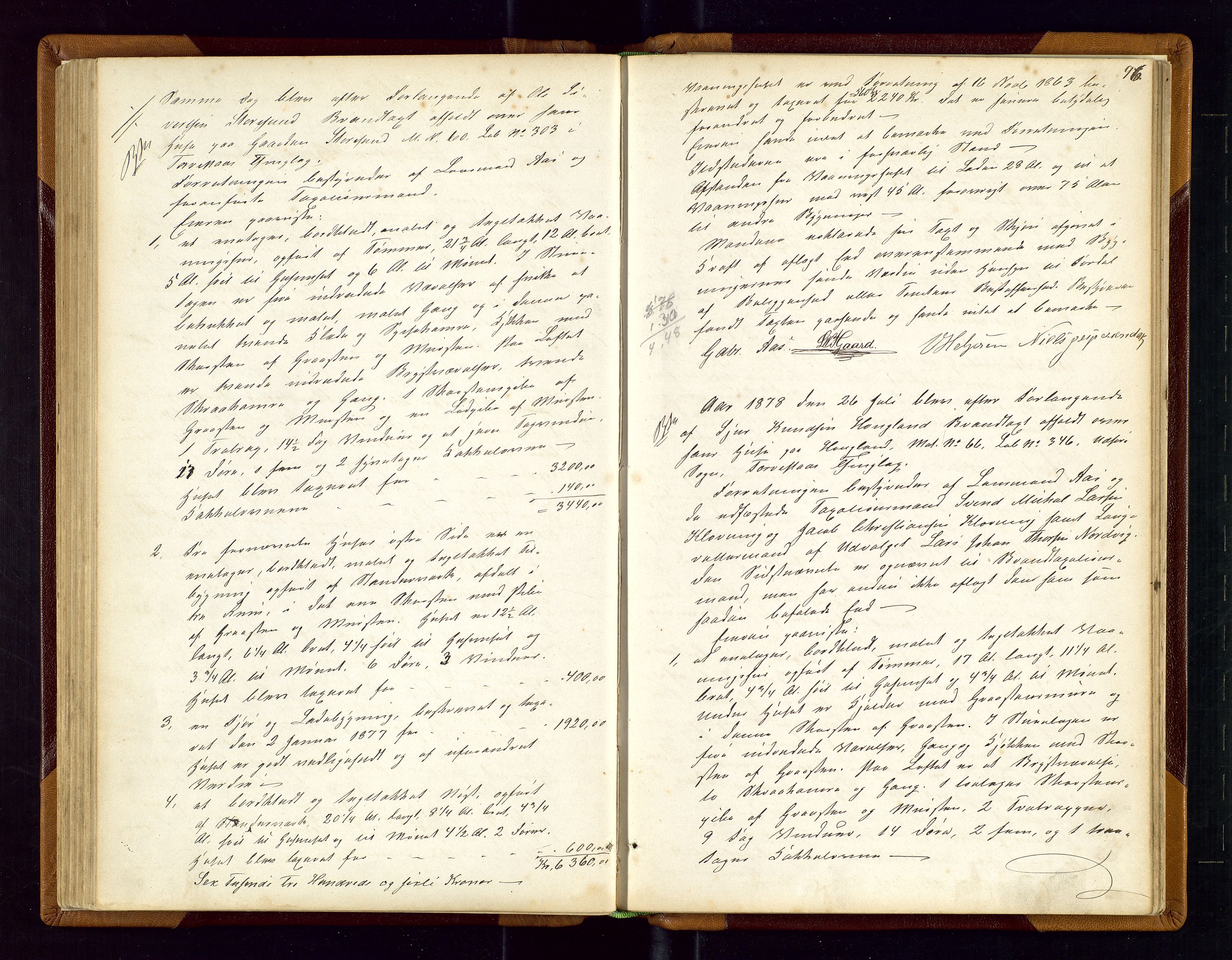 Torvestad lensmannskontor, AV/SAST-A-100307/1/Goa/L0001: "Brandtaxationsprotokol for Torvestad Thinglag", 1867-1883, p. 95b-96a