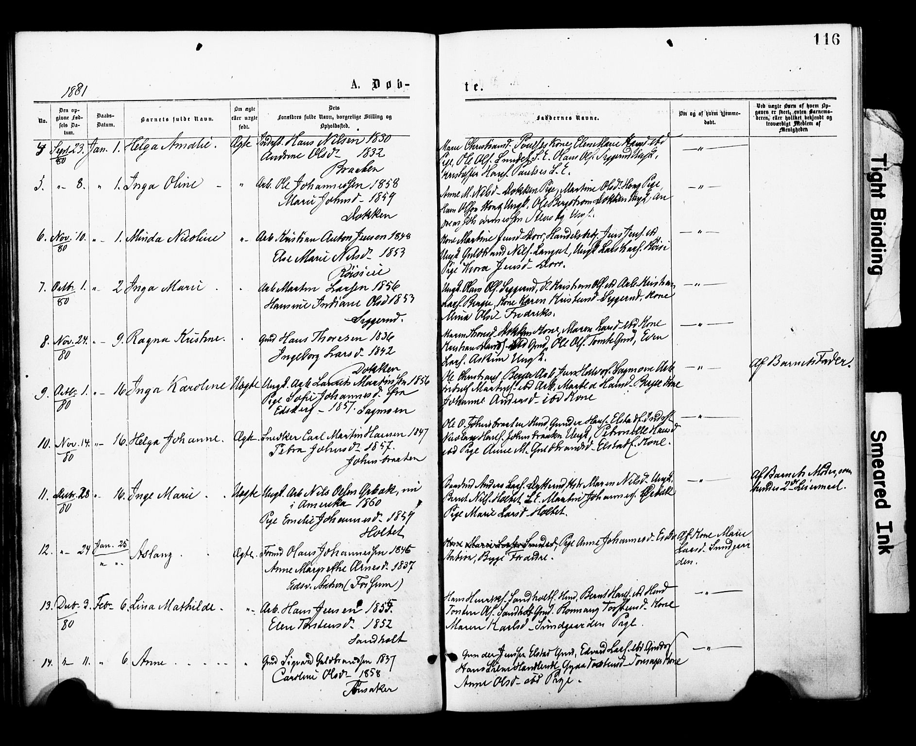 Eidsvoll prestekontor Kirkebøker, SAO/A-10888/F/Fa/L0001: Parish register (official) no. I 1, 1877-1881, p. 116