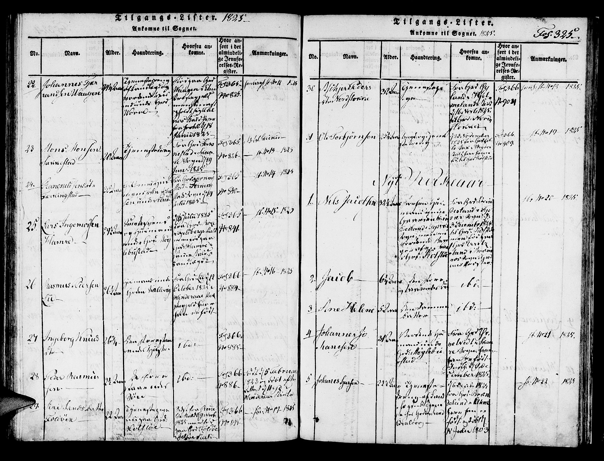 Avaldsnes sokneprestkontor, AV/SAST-A -101851/H/Ha/Haa/L0004: Parish register (official) no. A 4, 1816-1825, p. 325