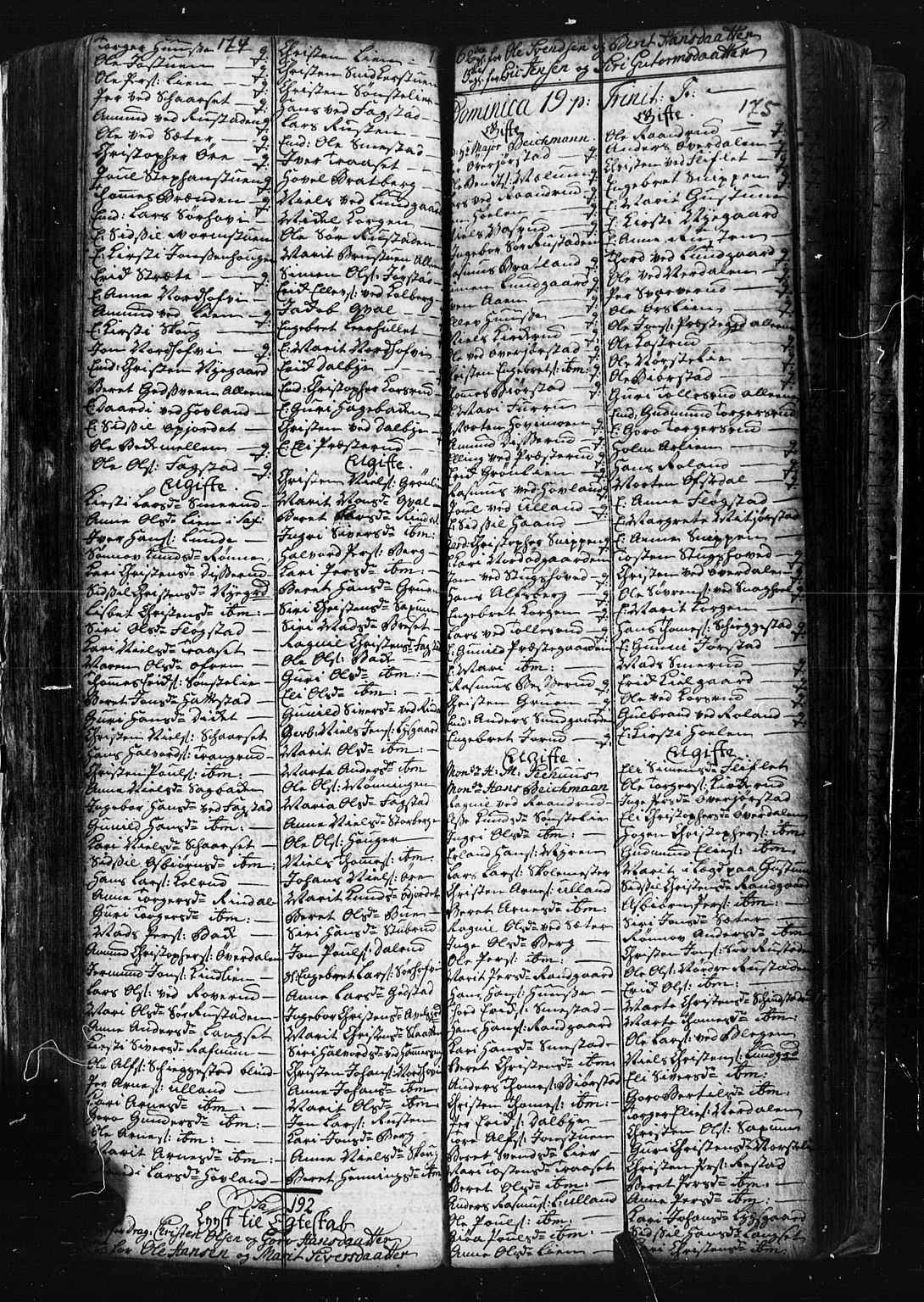 Fåberg prestekontor, SAH/PREST-086/H/Ha/Hab/L0001: Parish register (copy) no. 1, 1727-1767, p. 174-175