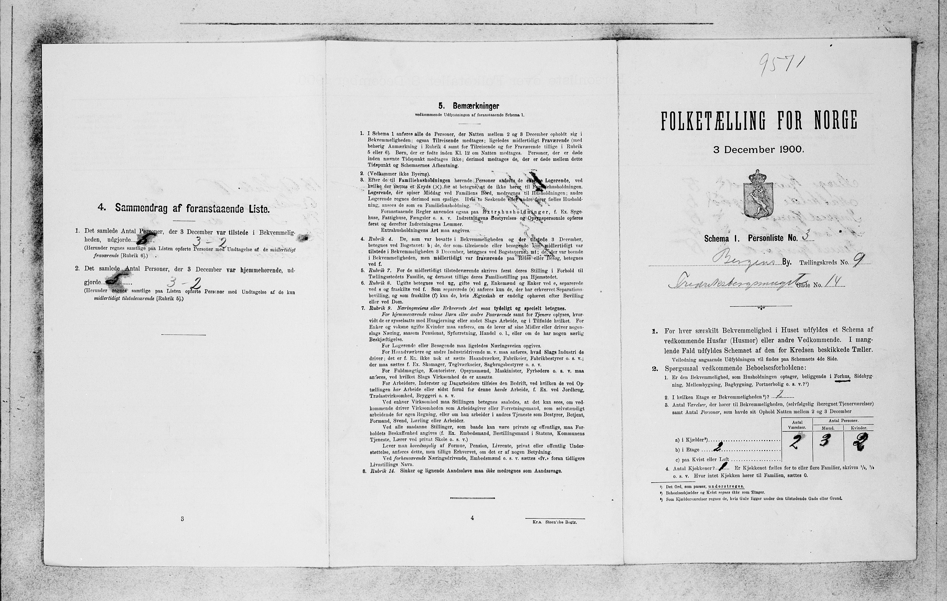 SAB, 1900 census for Bergen, 1900, p. 1579