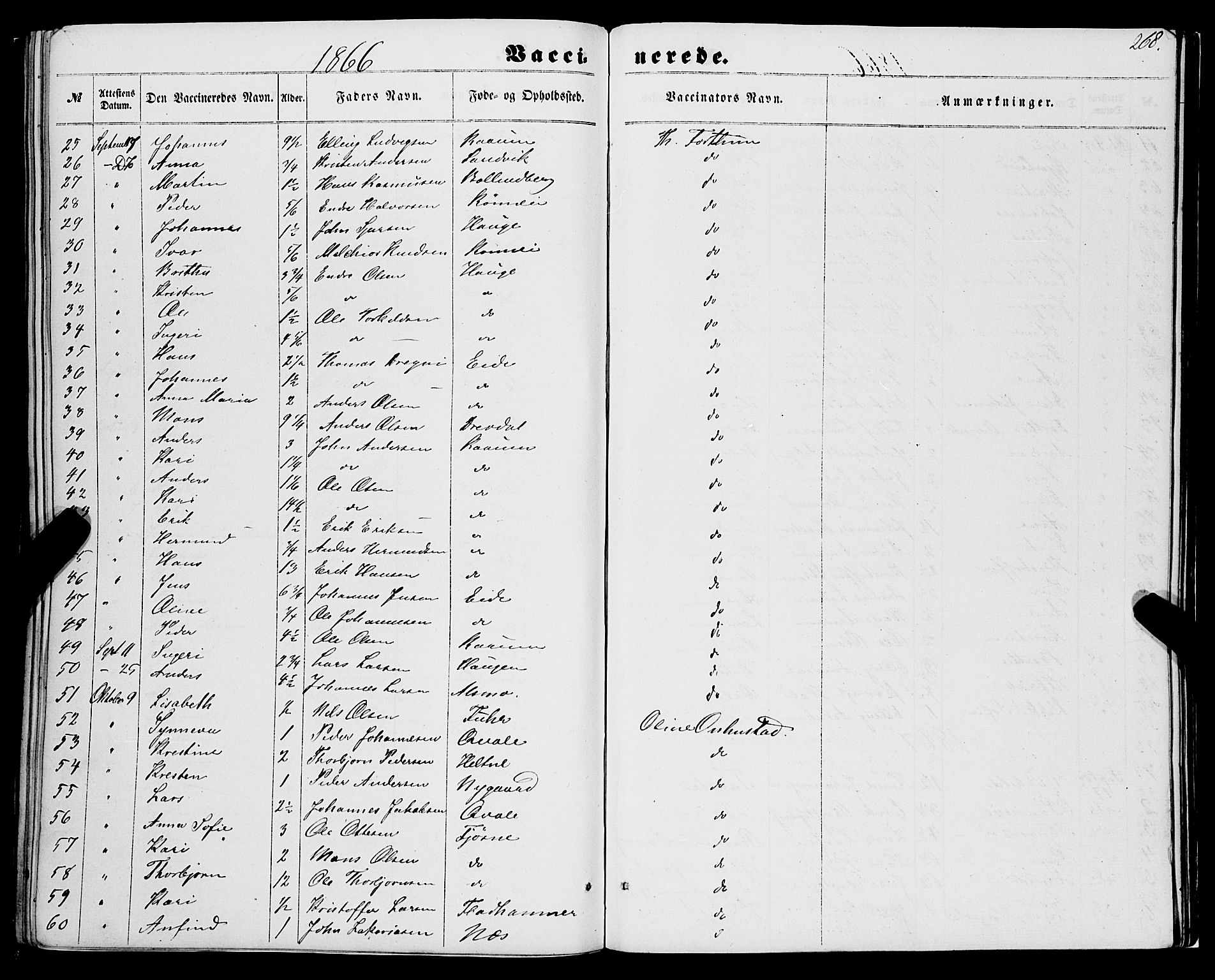 Luster sokneprestembete, AV/SAB-A-81101/H/Haa/Haaa/L0008: Parish register (official) no. A 8, 1860-1870, p. 268