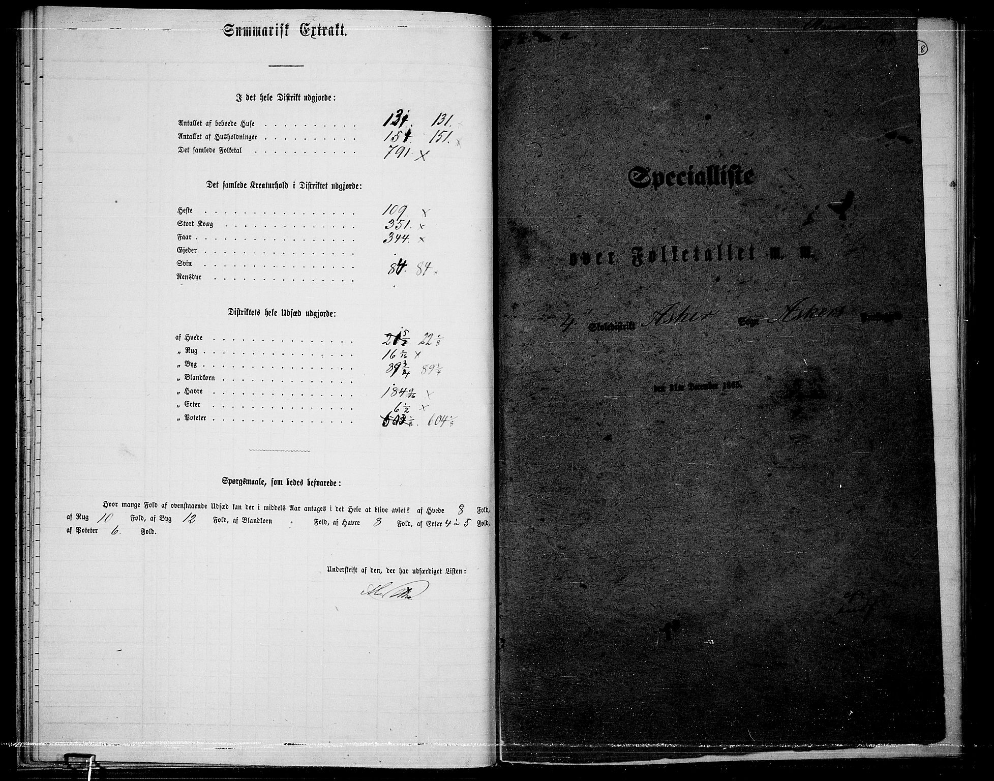 RA, 1865 census for Asker, 1865, p. 46