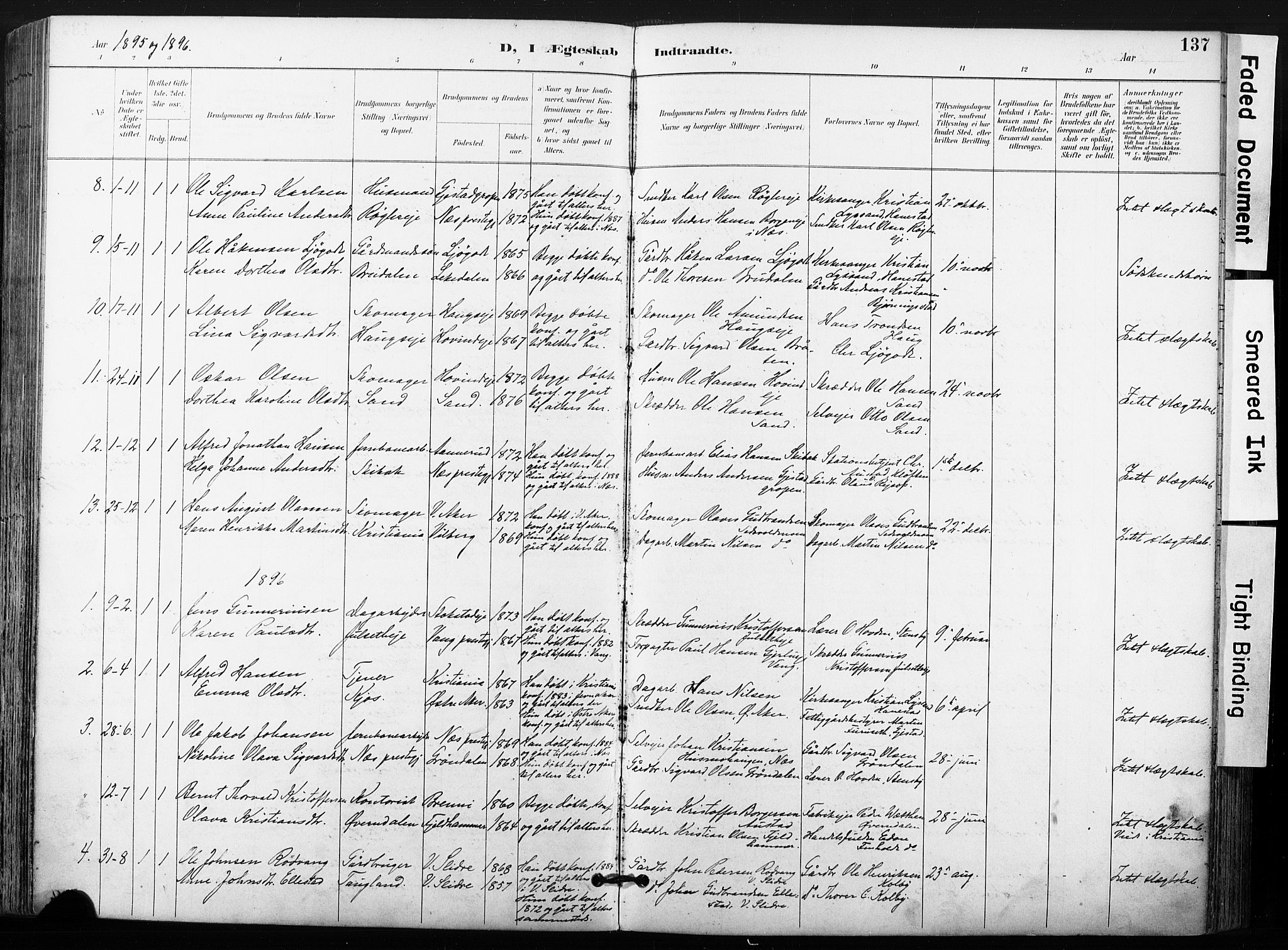 Ullensaker prestekontor Kirkebøker, AV/SAO-A-10236a/F/Fb/L0002: Parish register (official) no. II 2, 1894-1909, p. 137