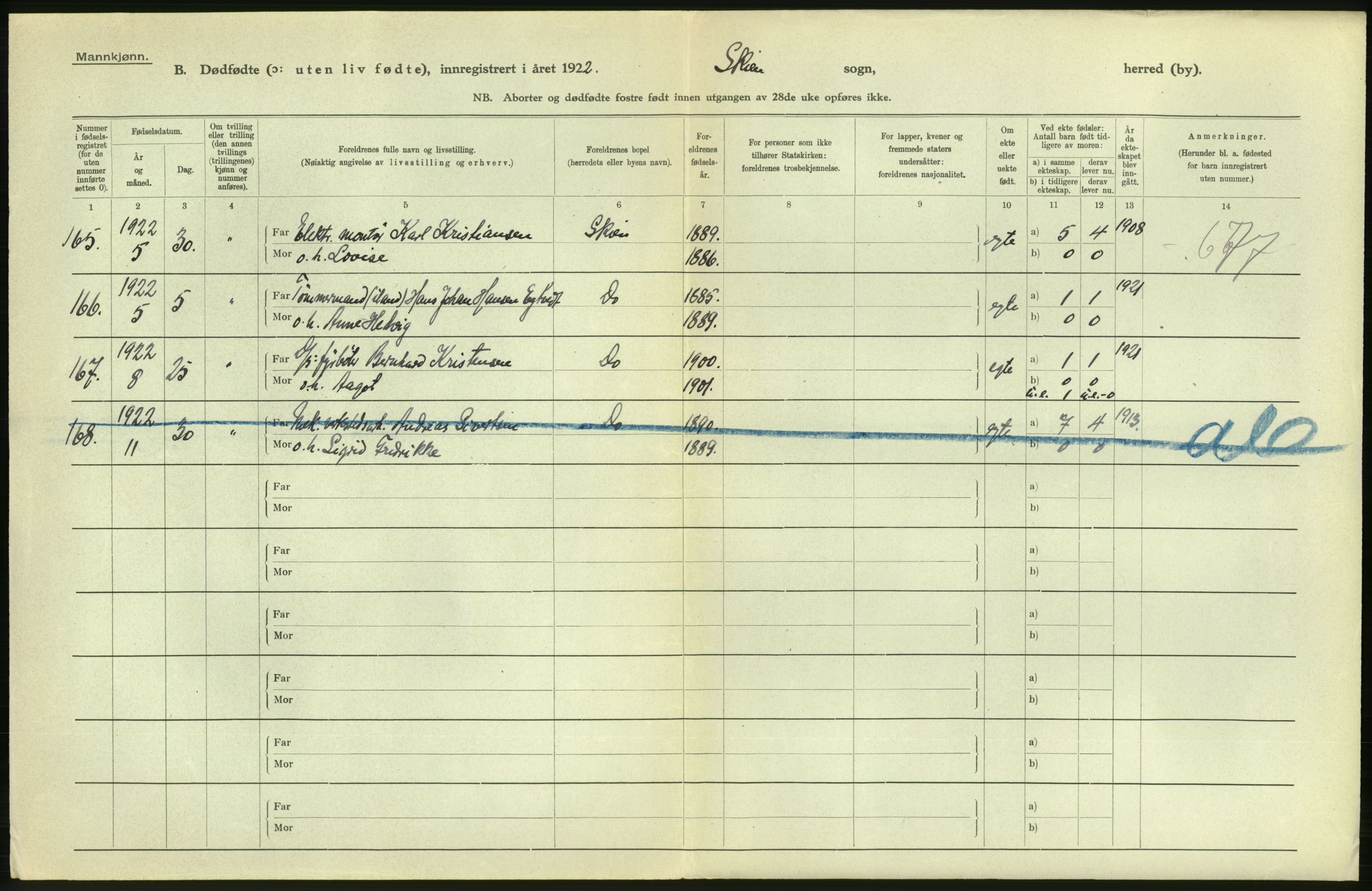 Statistisk sentralbyrå, Sosiodemografiske emner, Befolkning, AV/RA-S-2228/D/Df/Dfc/Dfcb/L0020: Telemark fylke: Gifte, døde, dødfødte. Bygder og byer., 1922, p. 686