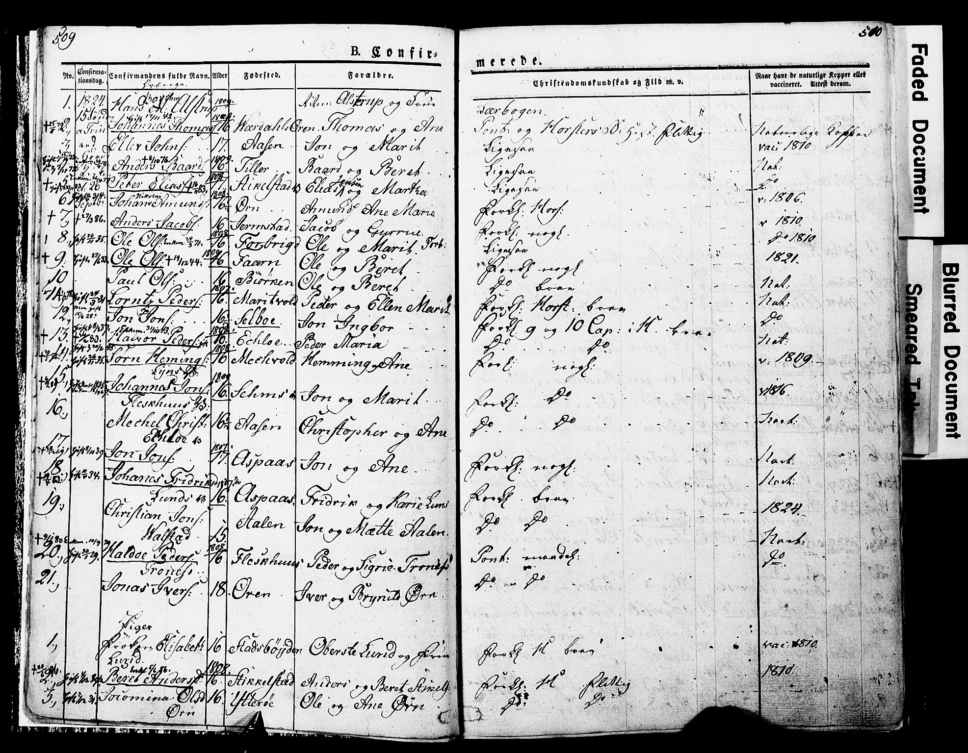 Ministerialprotokoller, klokkerbøker og fødselsregistre - Nord-Trøndelag, SAT/A-1458/723/L0243: Parish register (official) no. 723A12, 1822-1851, p. 509-510