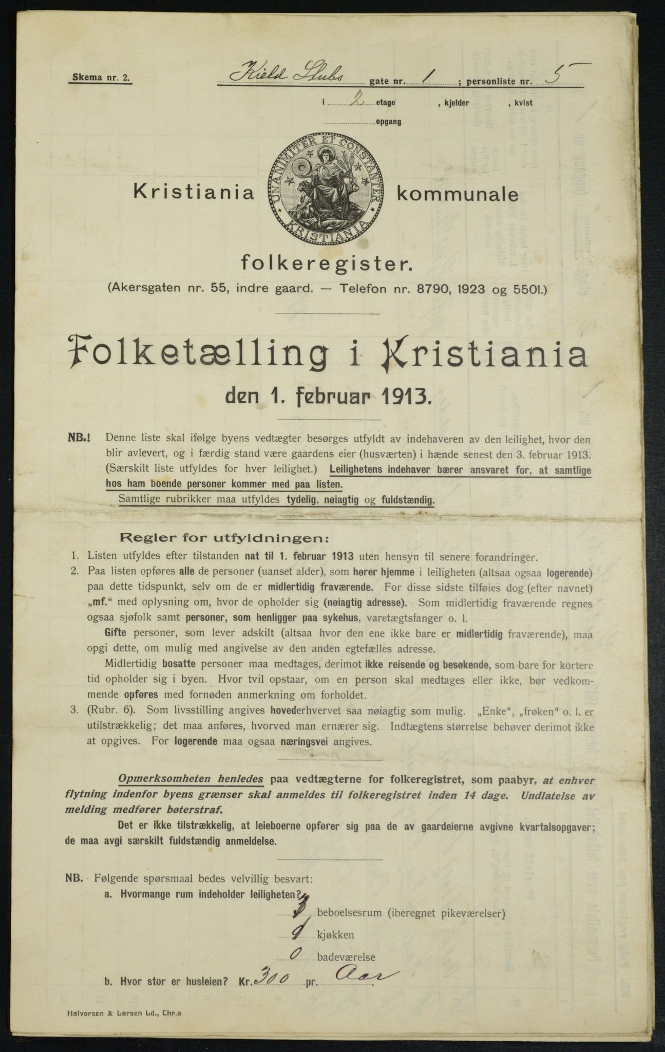 OBA, Municipal Census 1913 for Kristiania, 1913, p. 51208