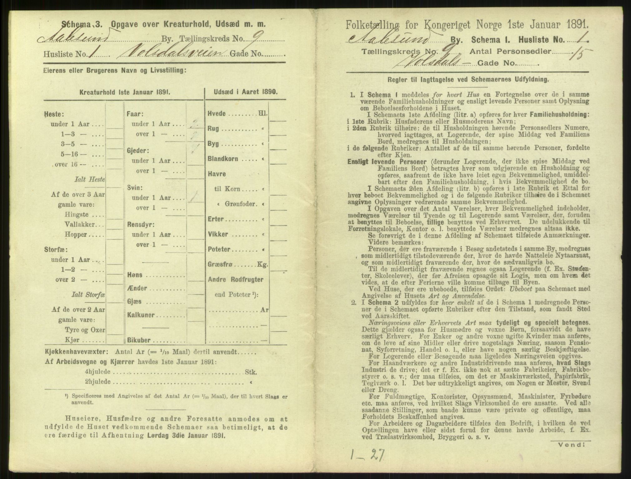 RA, 1891 census for 1501 Ålesund, 1891, p. 690