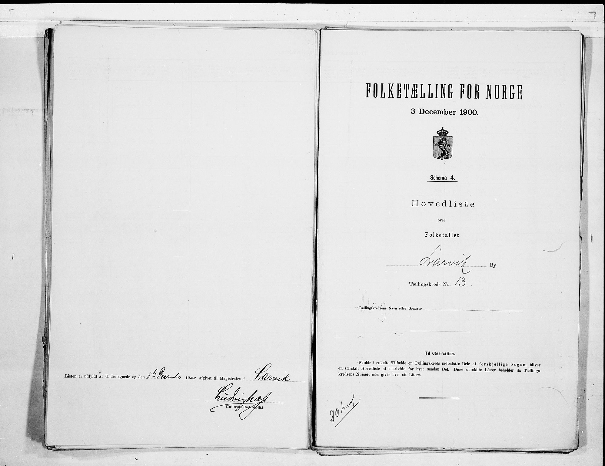 RA, 1900 census for Larvik, 1900, p. 28