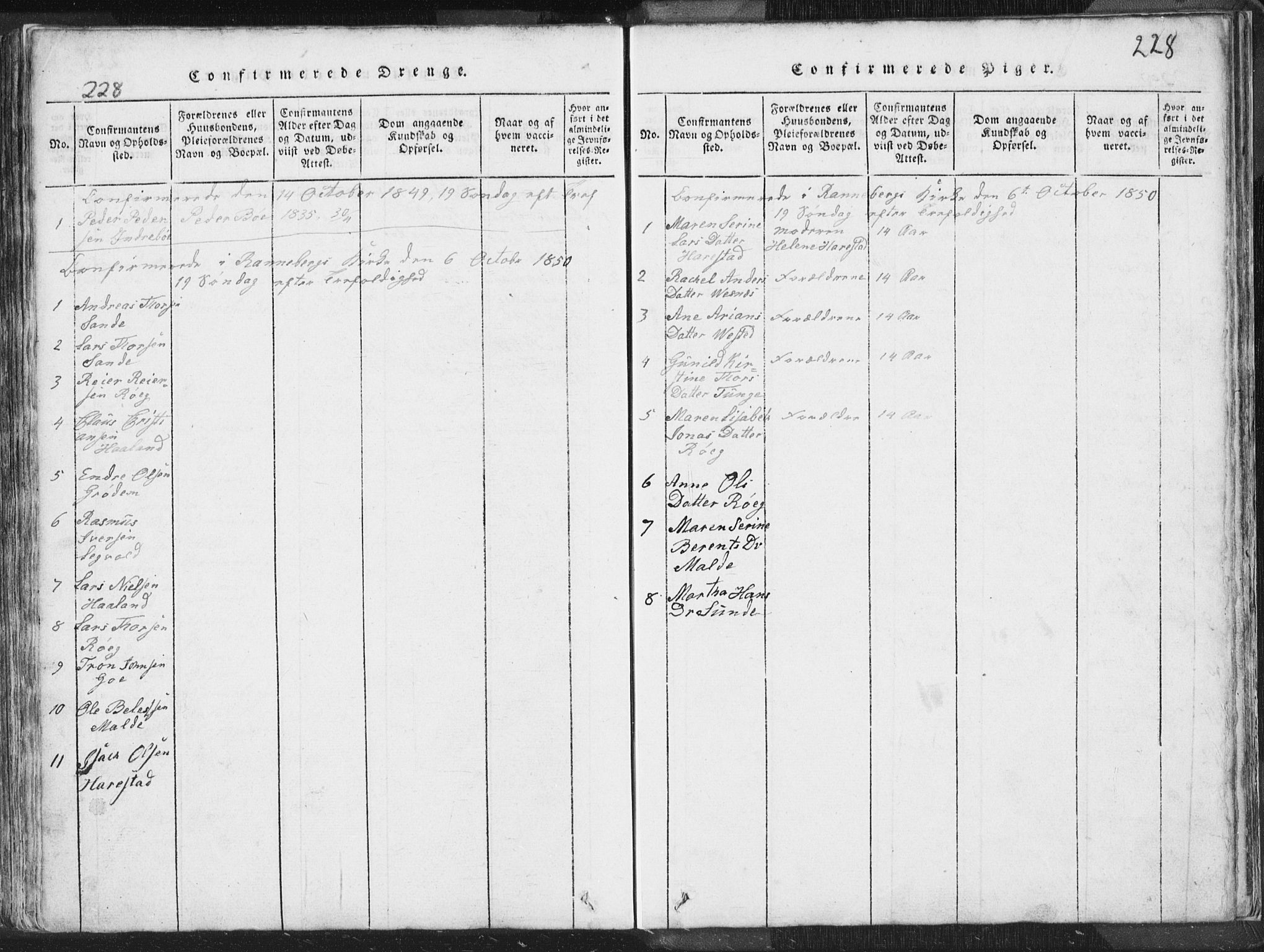 Hetland sokneprestkontor, AV/SAST-A-101826/30/30BA/L0001: Parish register (official) no. A 1, 1816-1856, p. 228
