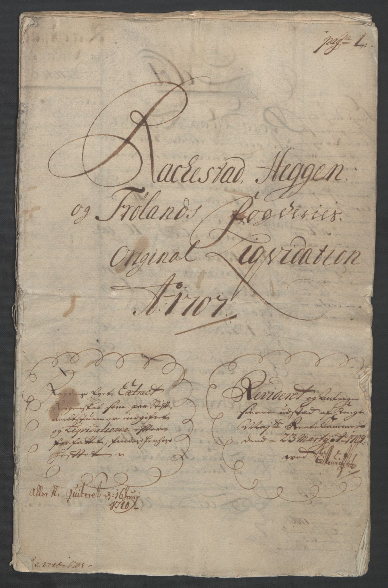 Rentekammeret inntil 1814, Reviderte regnskaper, Fogderegnskap, AV/RA-EA-4092/R07/L0299: Fogderegnskap Rakkestad, Heggen og Frøland, 1707, p. 3