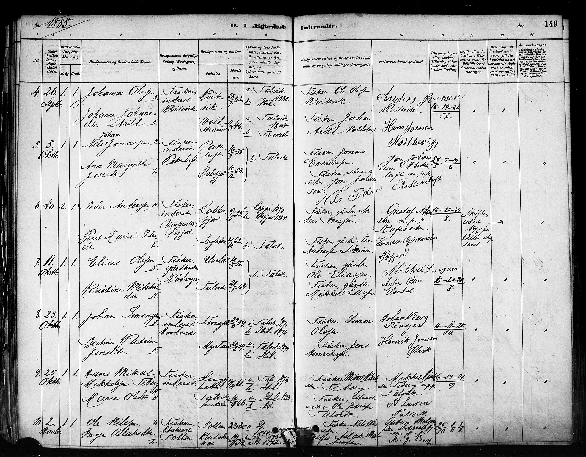 Talvik sokneprestkontor, SATØ/S-1337/H/Ha/L0012kirke: Parish register (official) no. 12, 1878-1886, p. 149